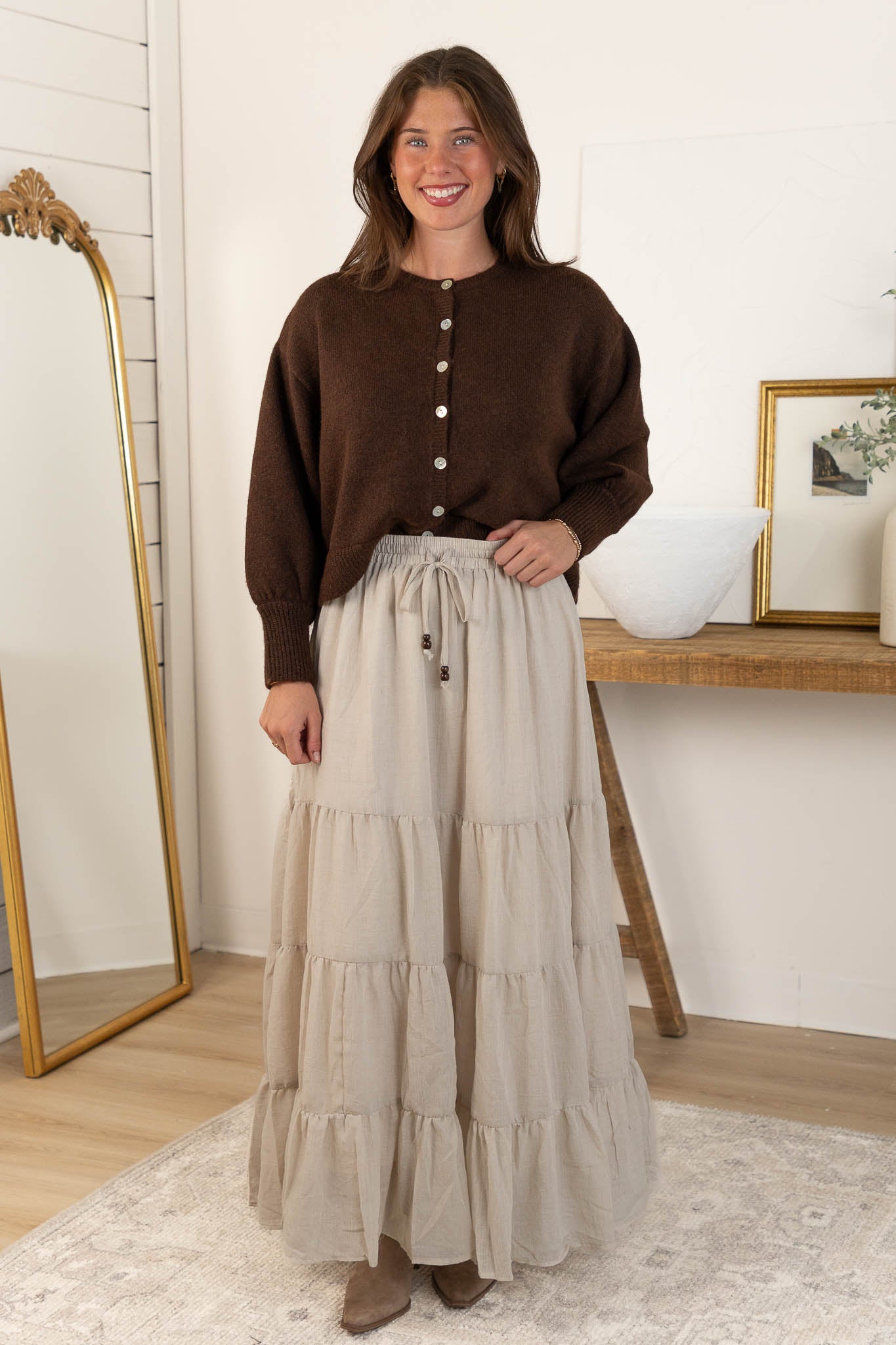 Rowan Maxi Skirt | Taupe