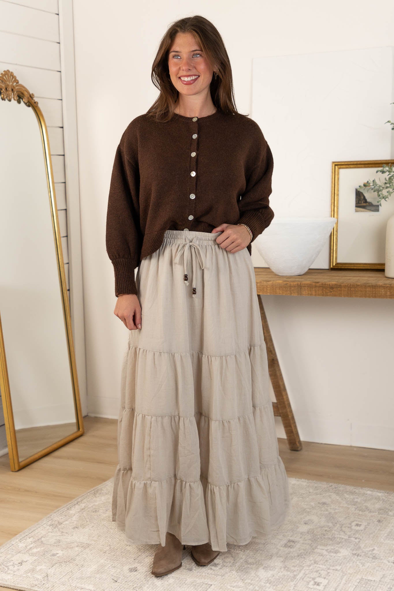 Rowan Maxi Skirt | Taupe