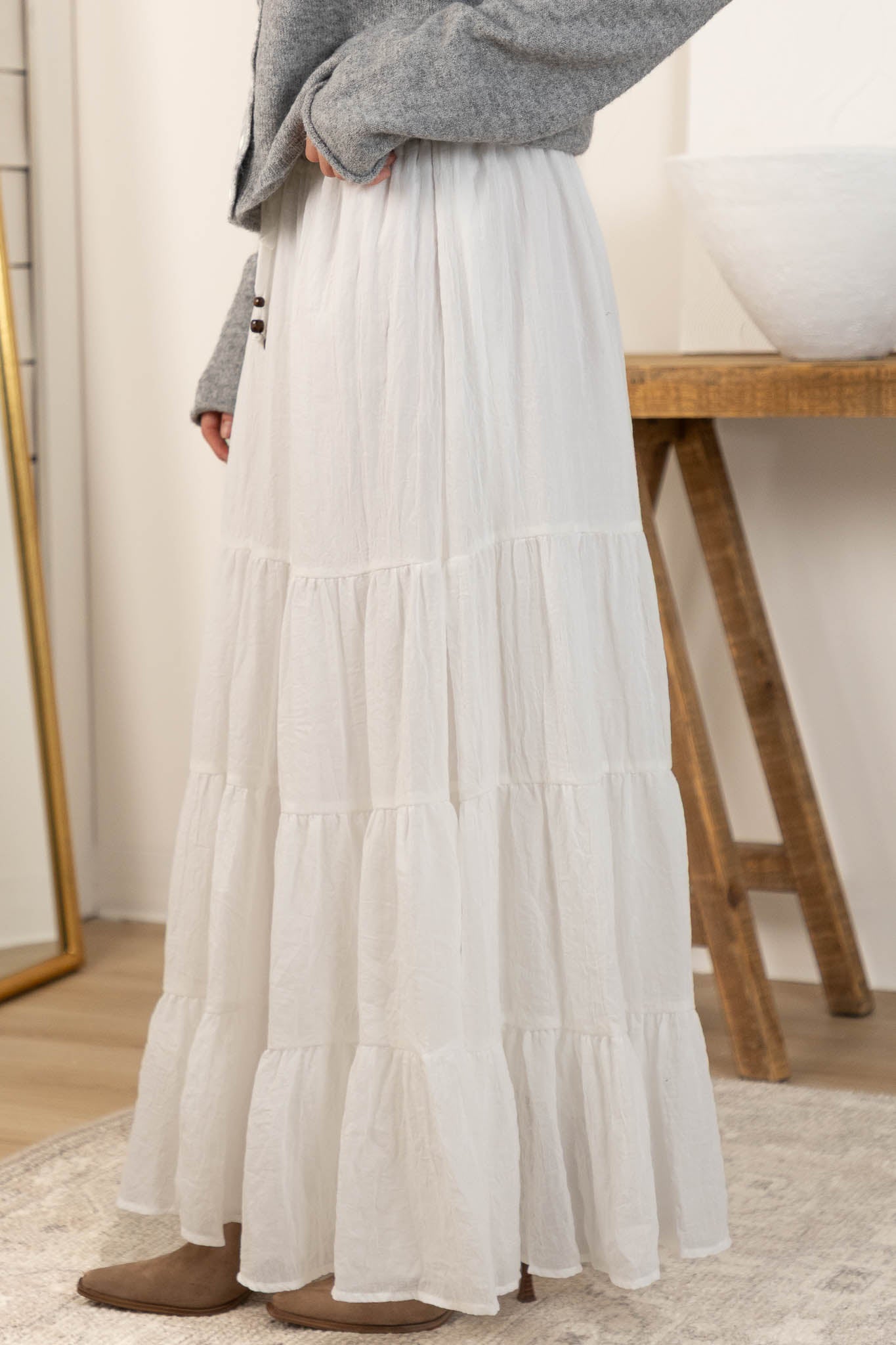 Rowan Maxi Skirt | Ivory