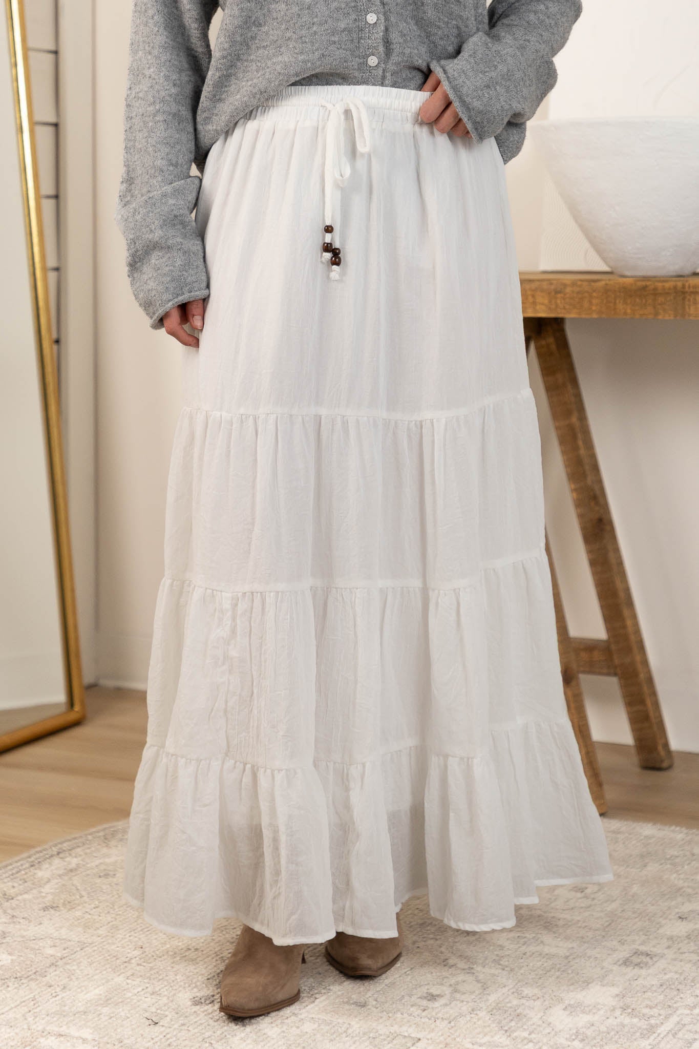 Rowan Maxi Skirt | Ivory