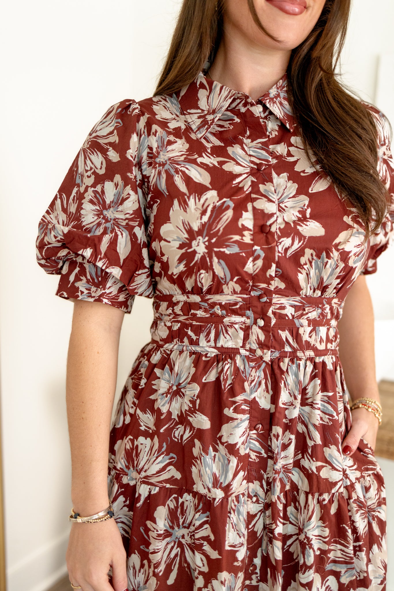 Petunia Midi Dress | Wine