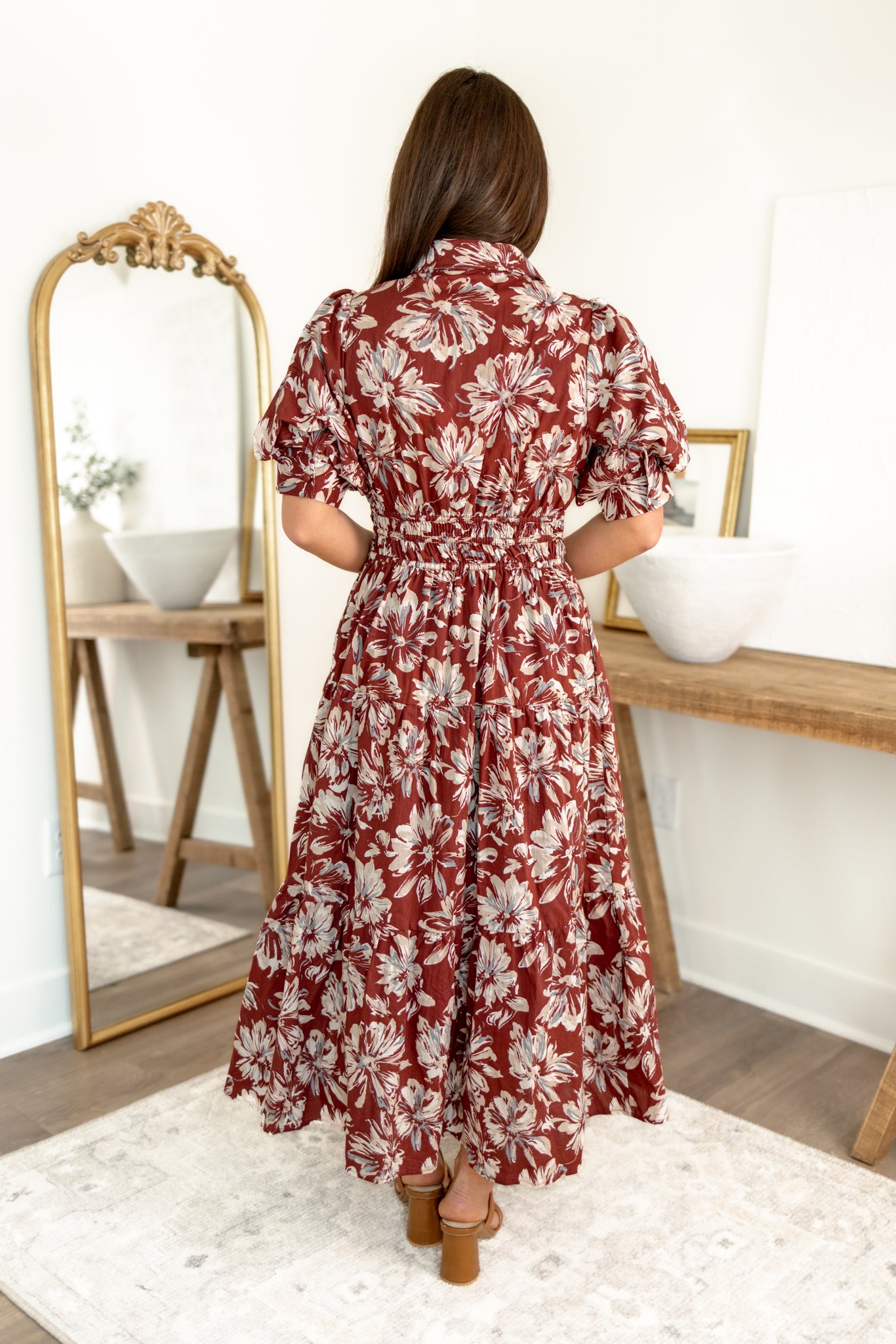 Petunia Midi Dress | Wine