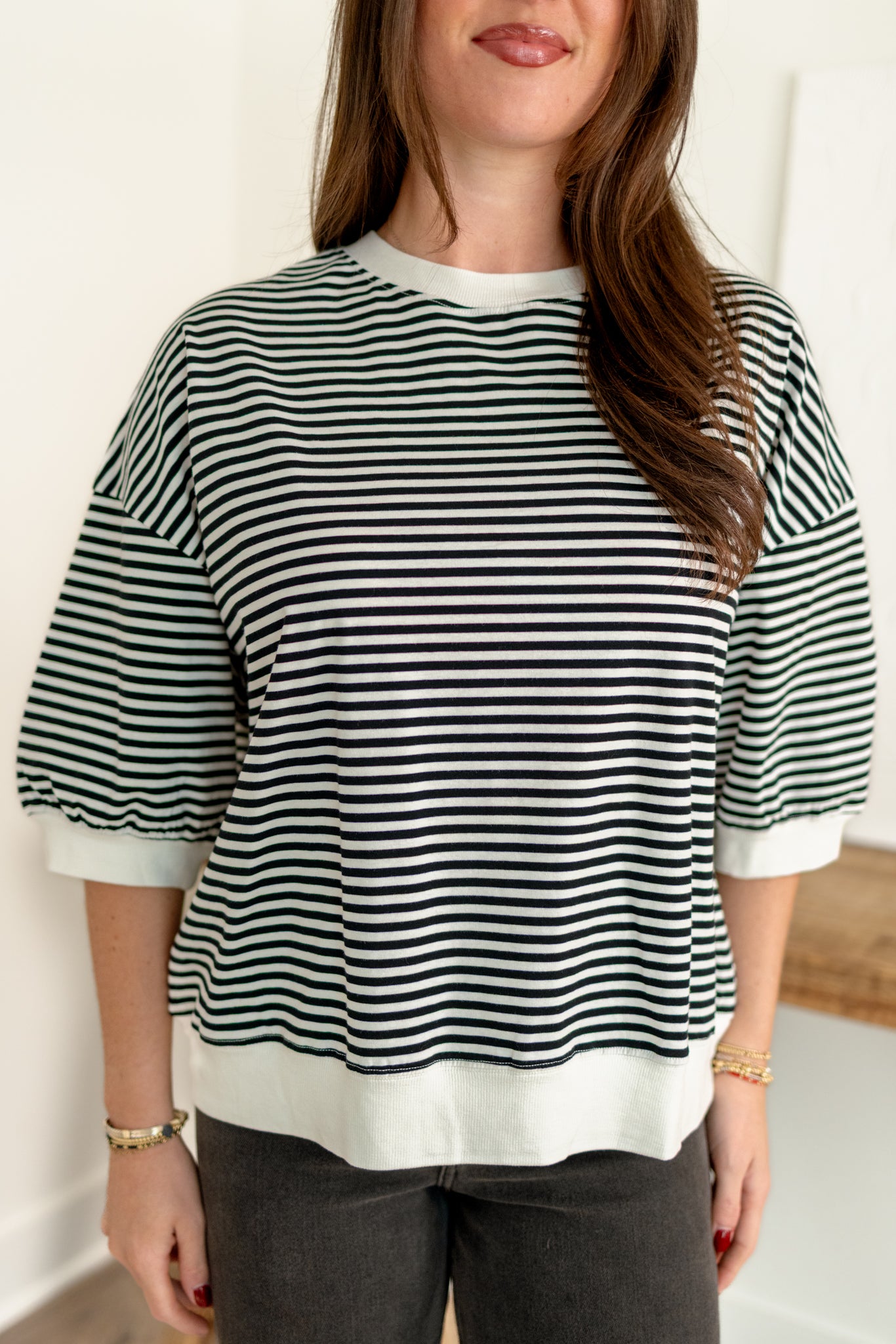 Tori Crew Neck Top | Black