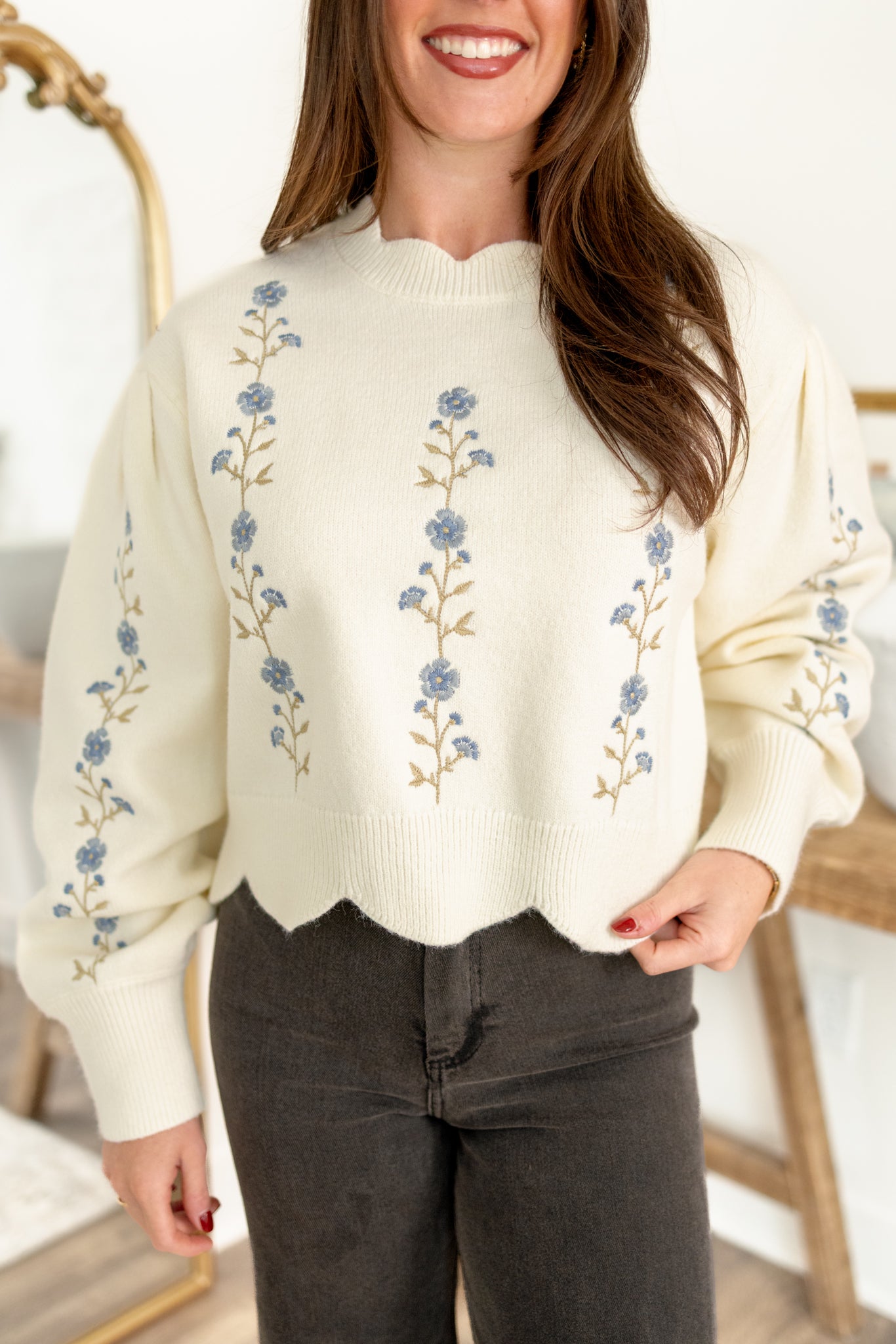 Faith Floral Sweater