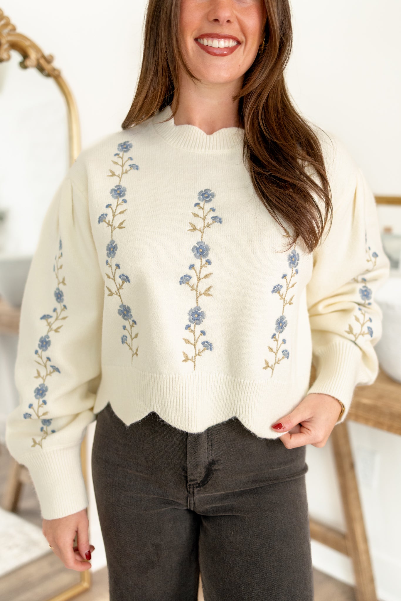Faith Floral Sweater