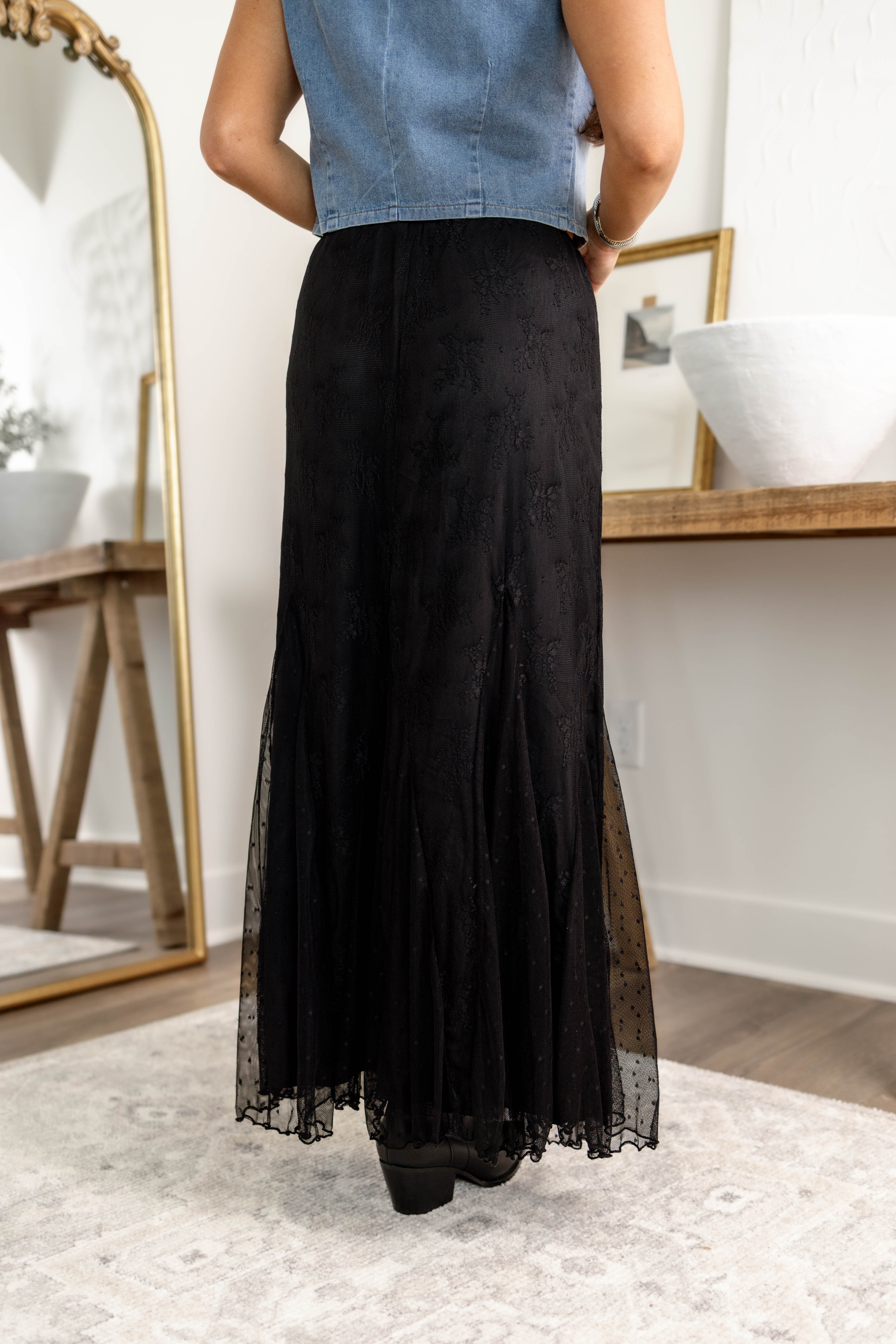 Ella Mesh Midi Skirt