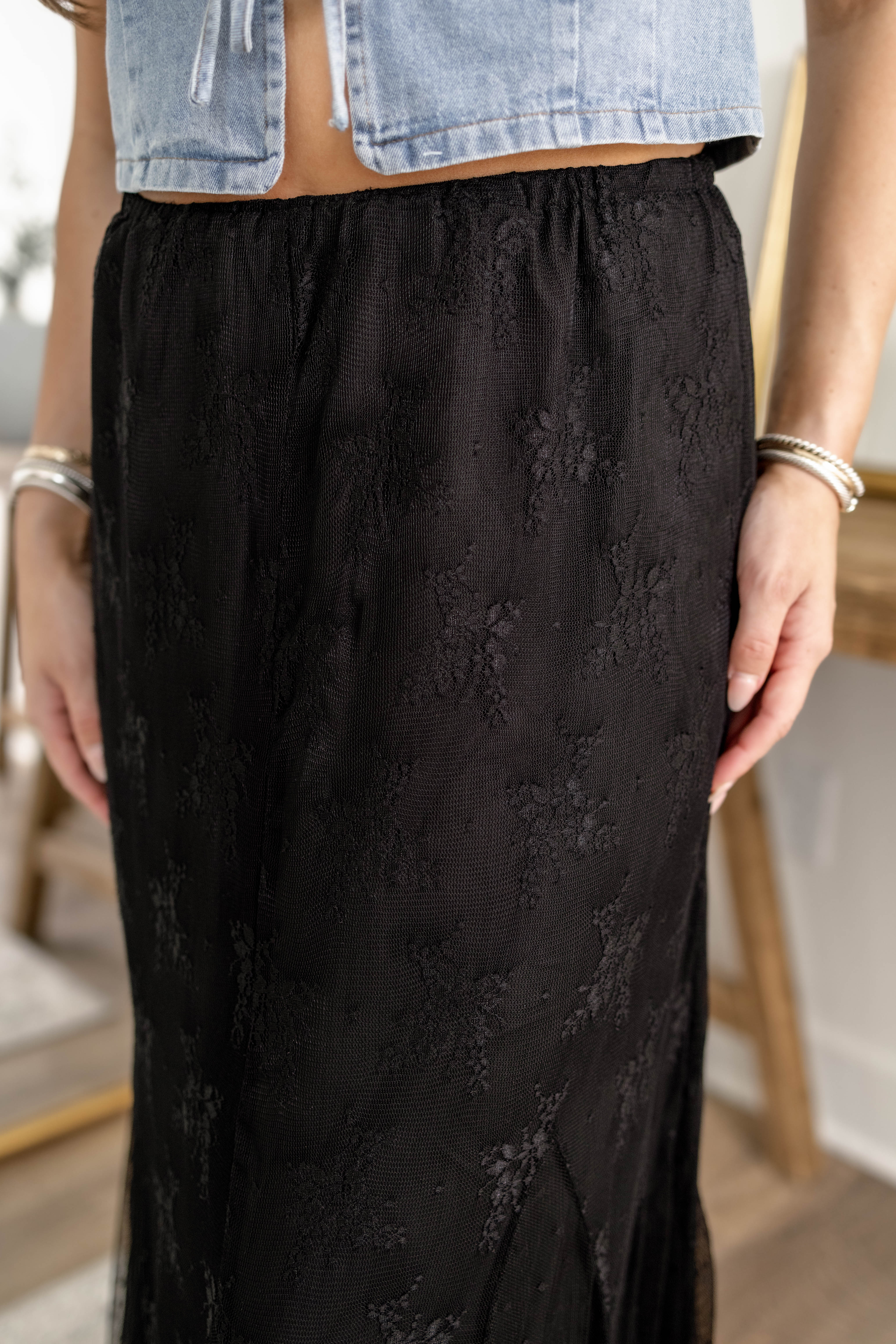 Ella Mesh Midi Skirt