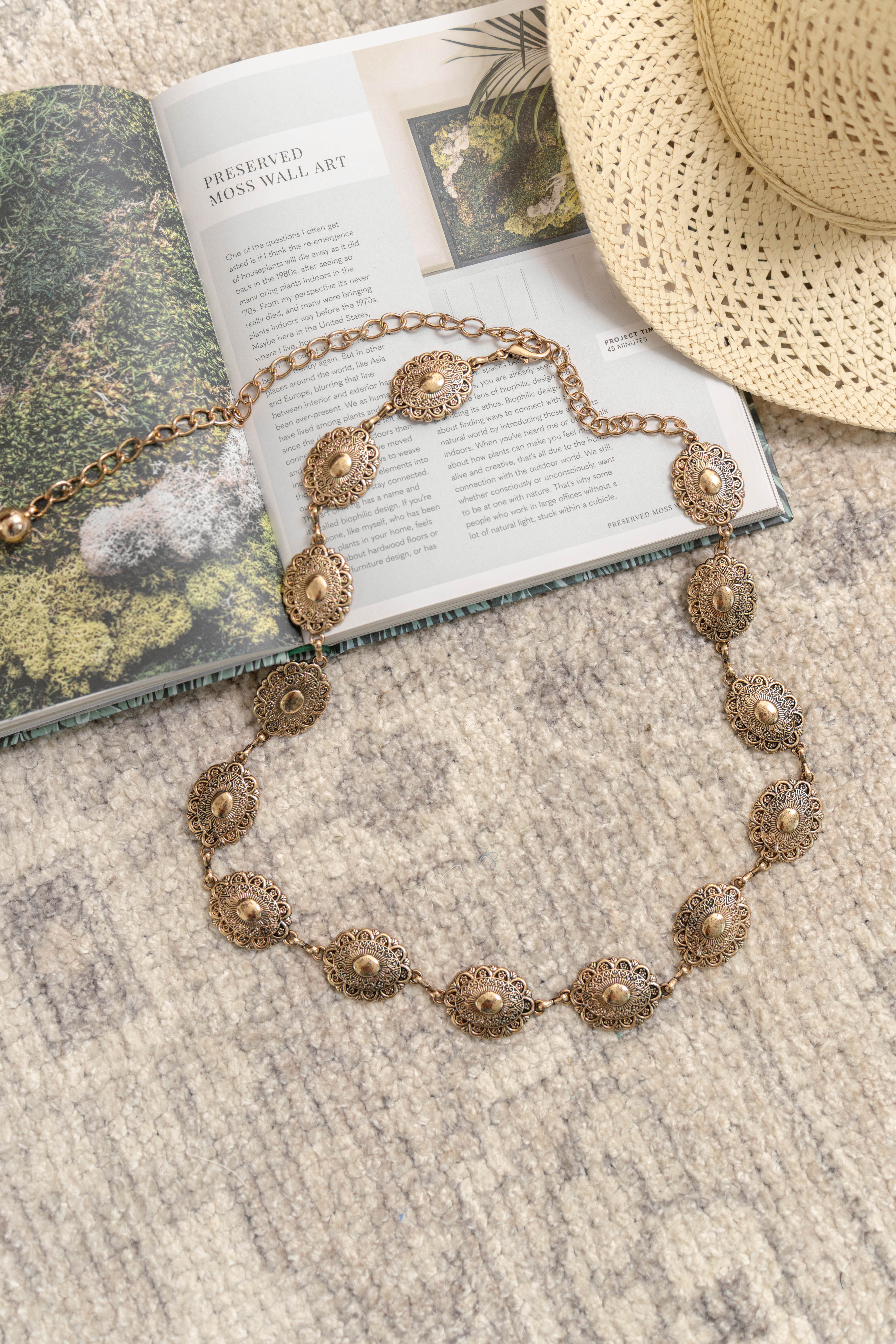 Oval Disc Chain Belt | Gold