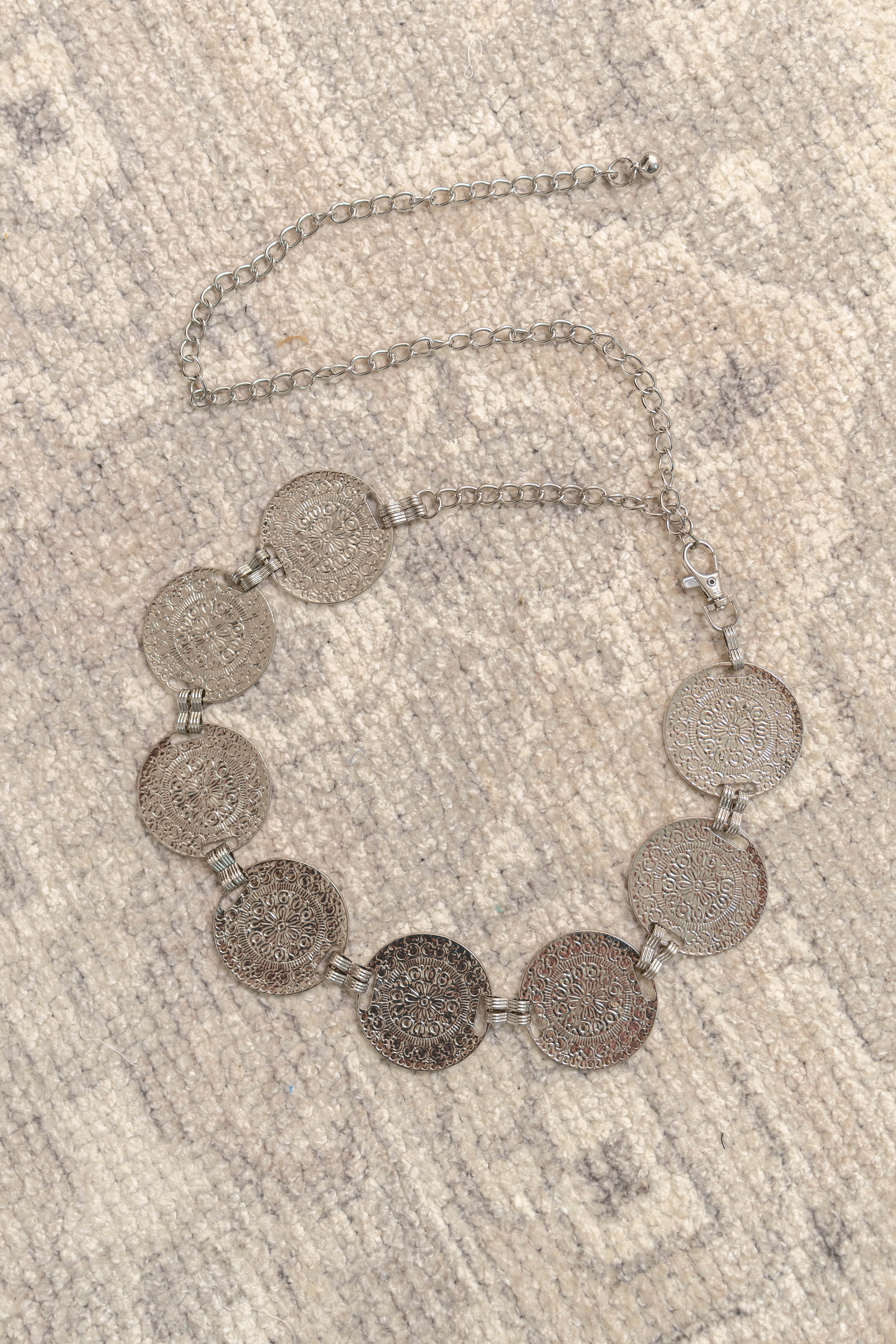 Coin Disc Chain Belt | Silver