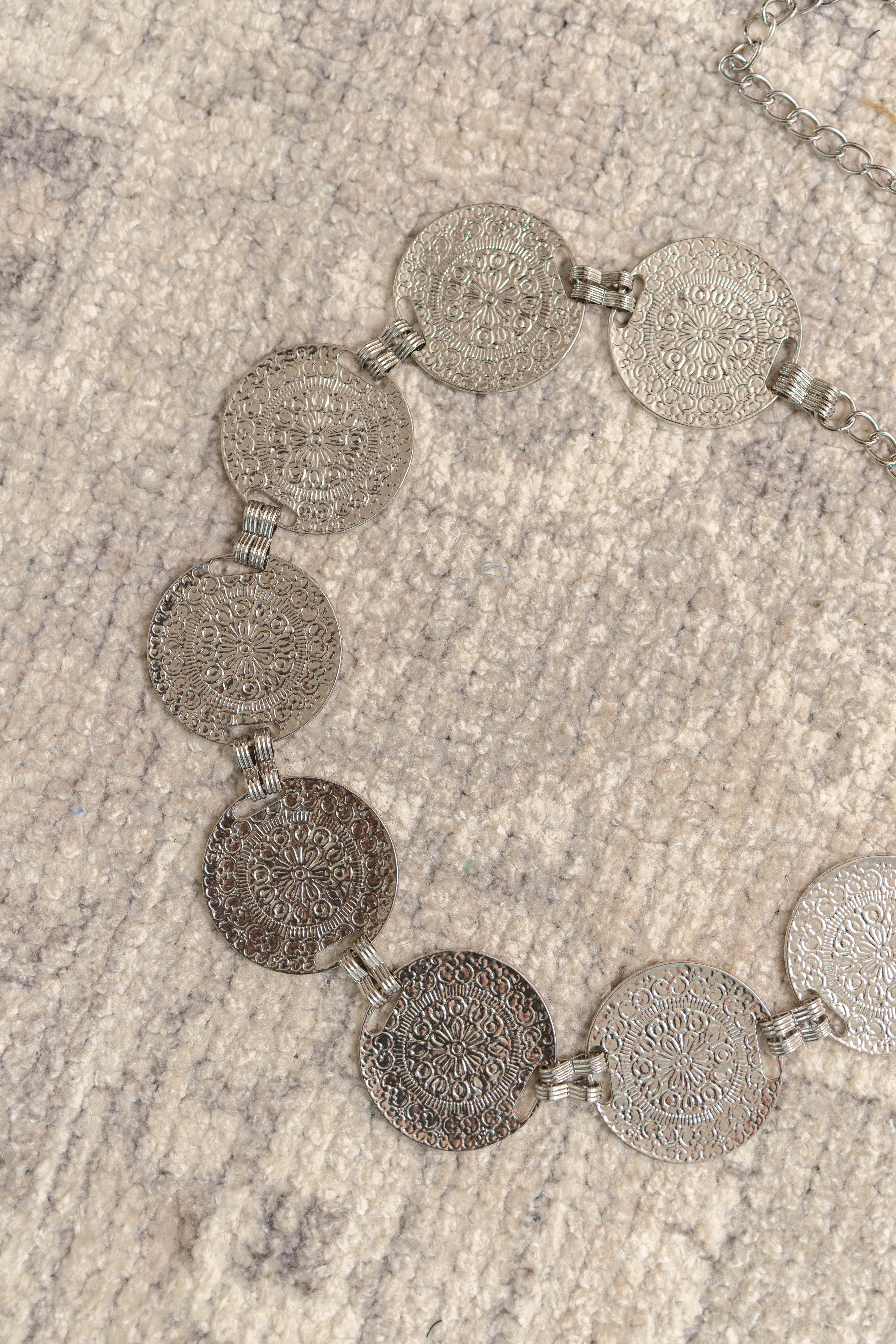 Coin Disc Chain Belt | Silver
