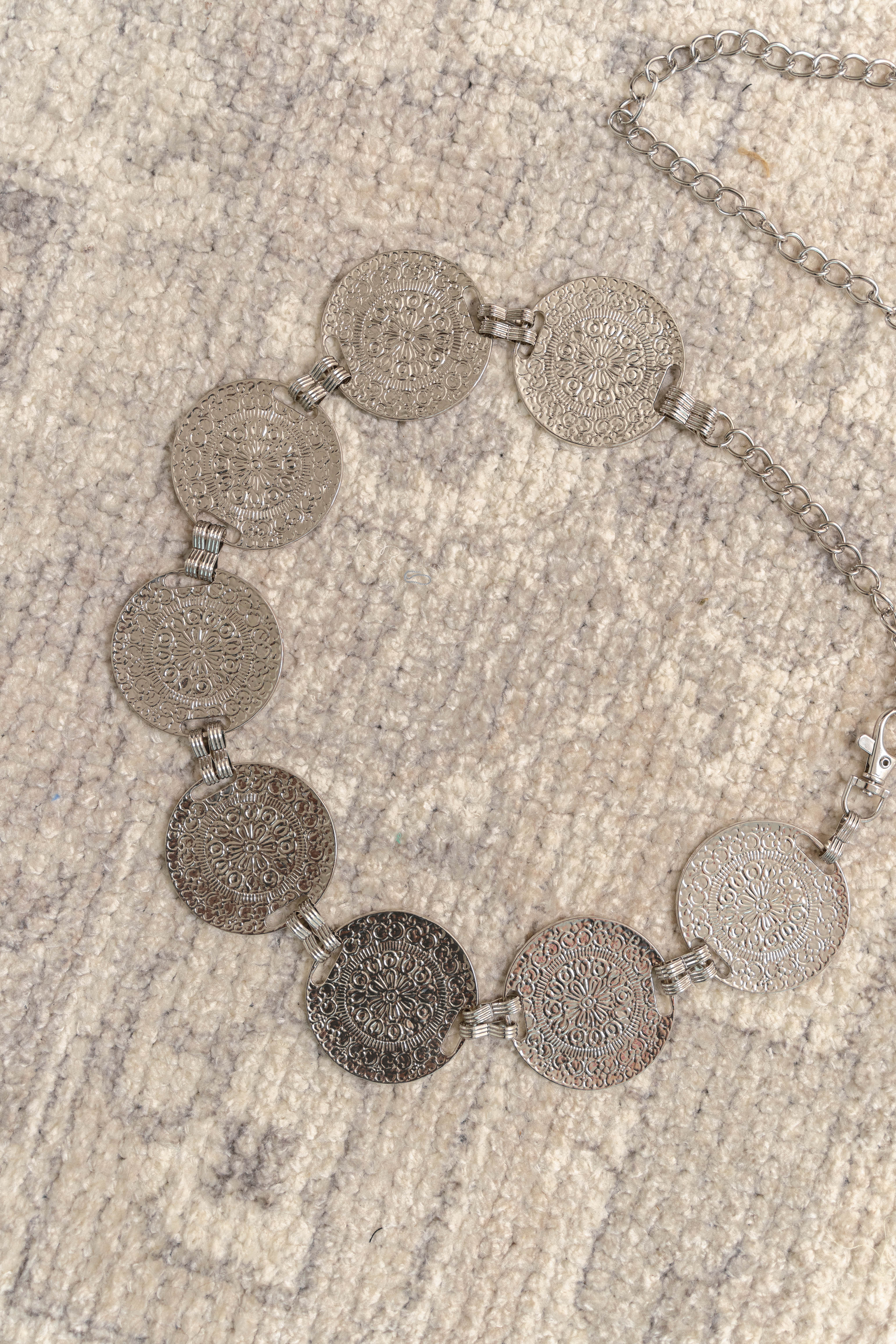 Coin Disc Chain Belt | Silver