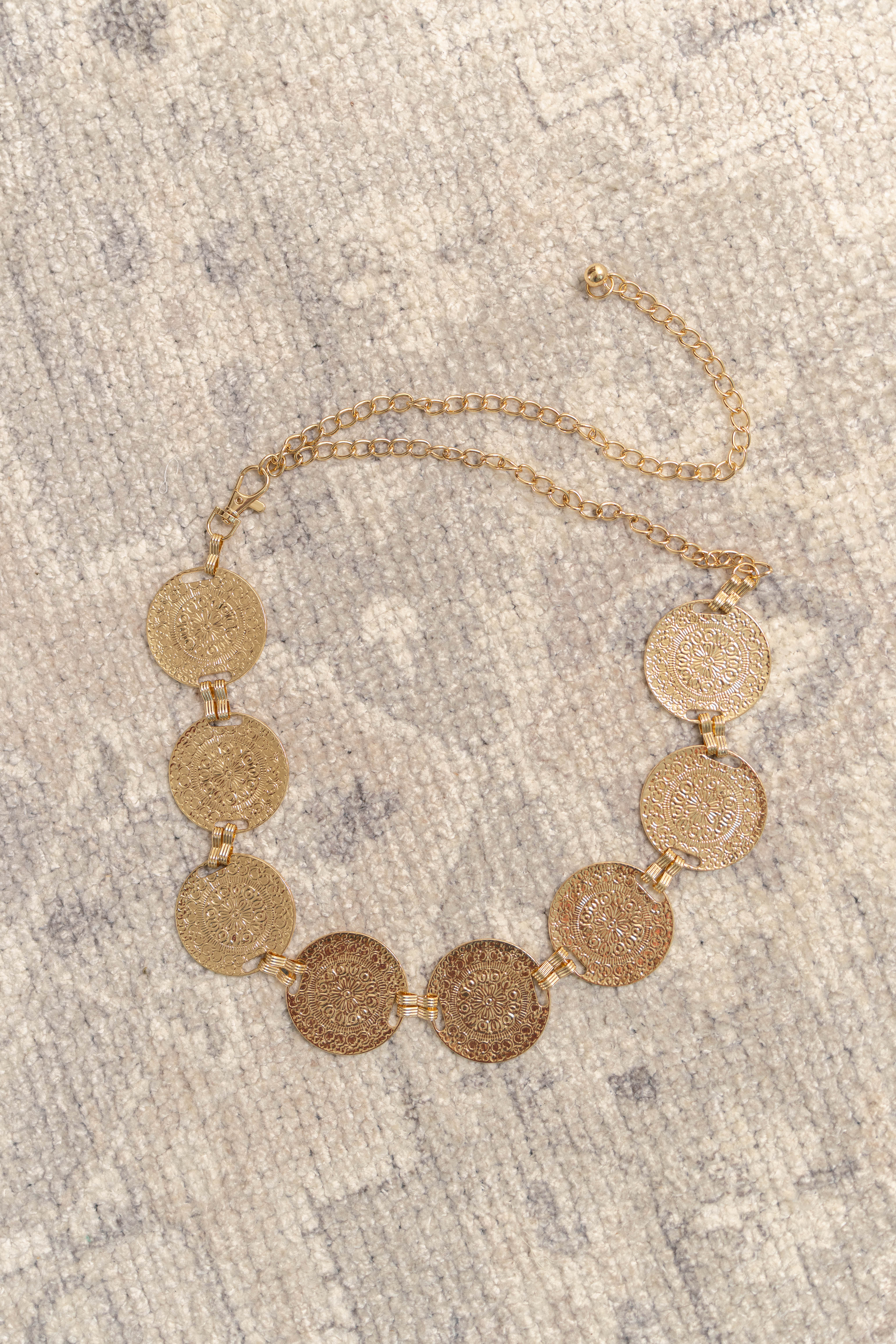 Coin Disc Chain Belt | Gold