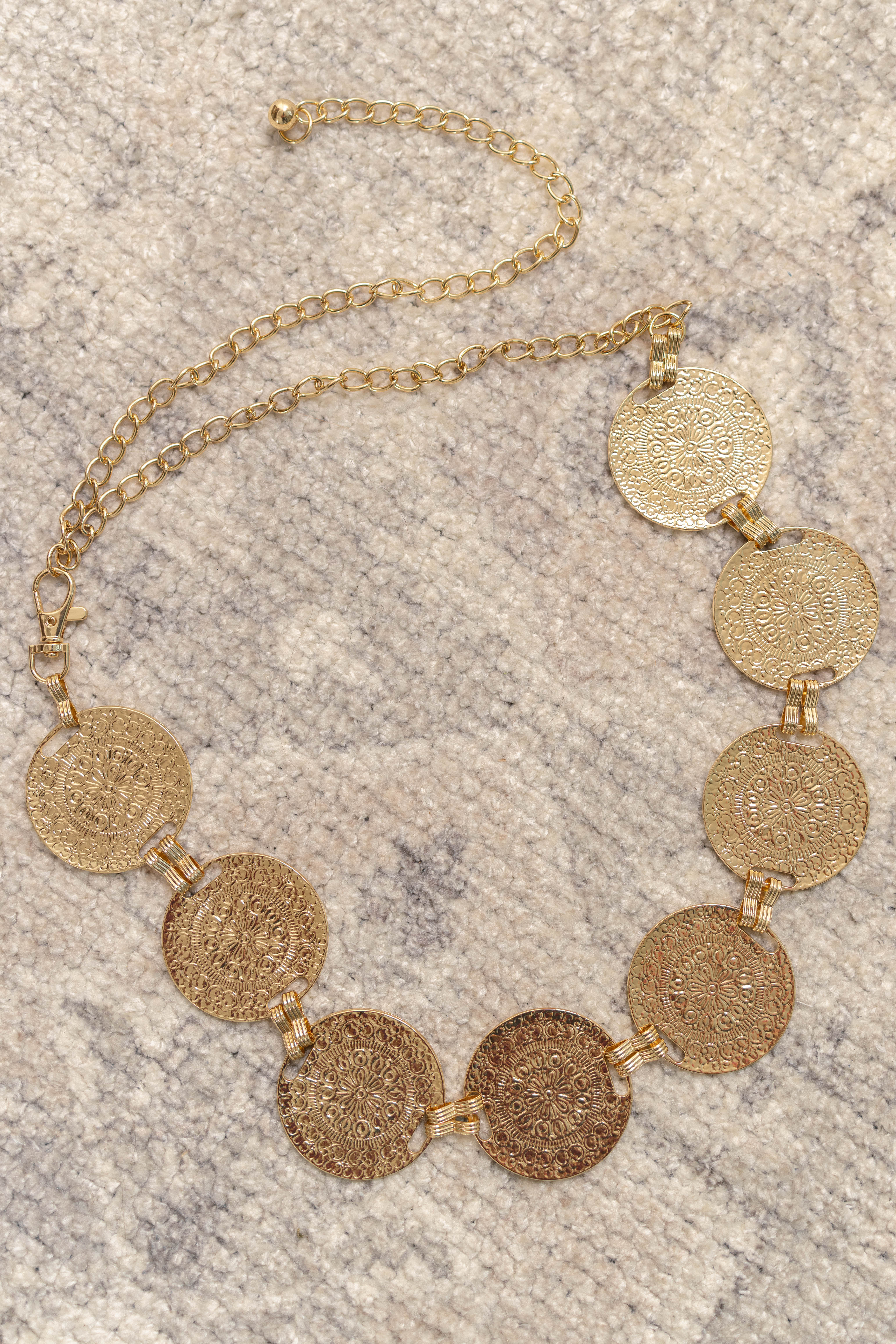 Coin Disc Chain Belt | Gold