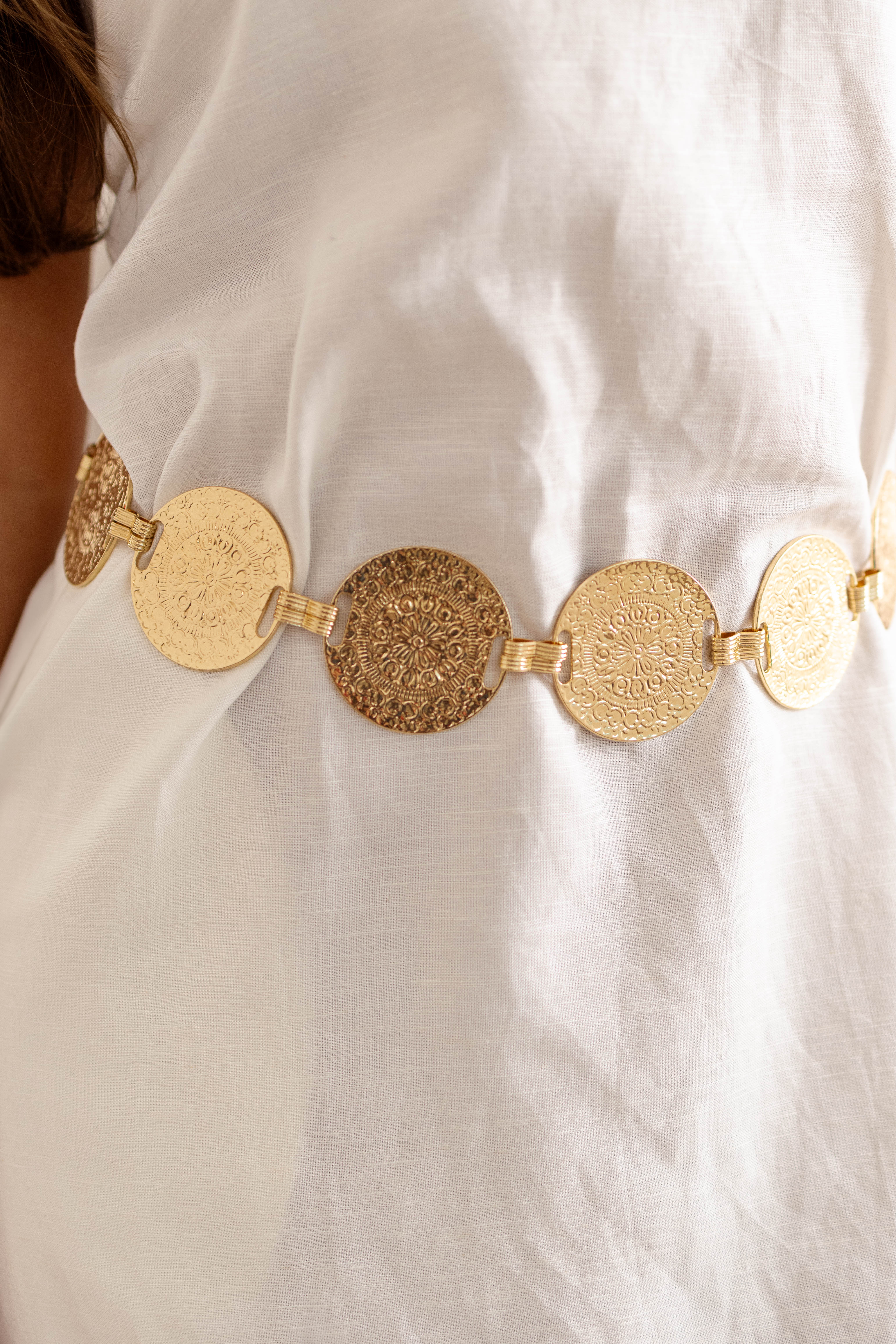 Coin Disc Chain Belt | Gold