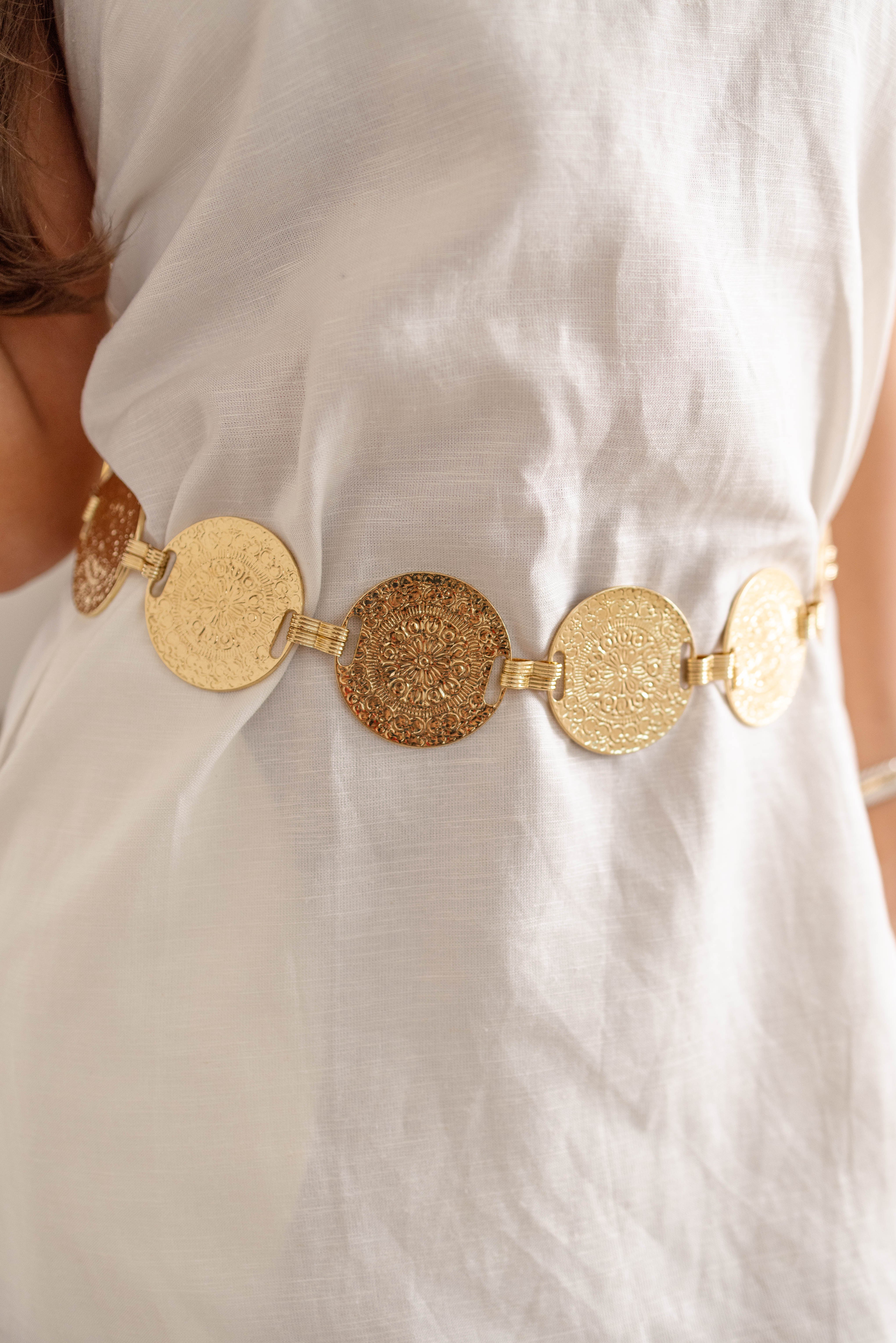 Coin Disc Chain Belt | Gold