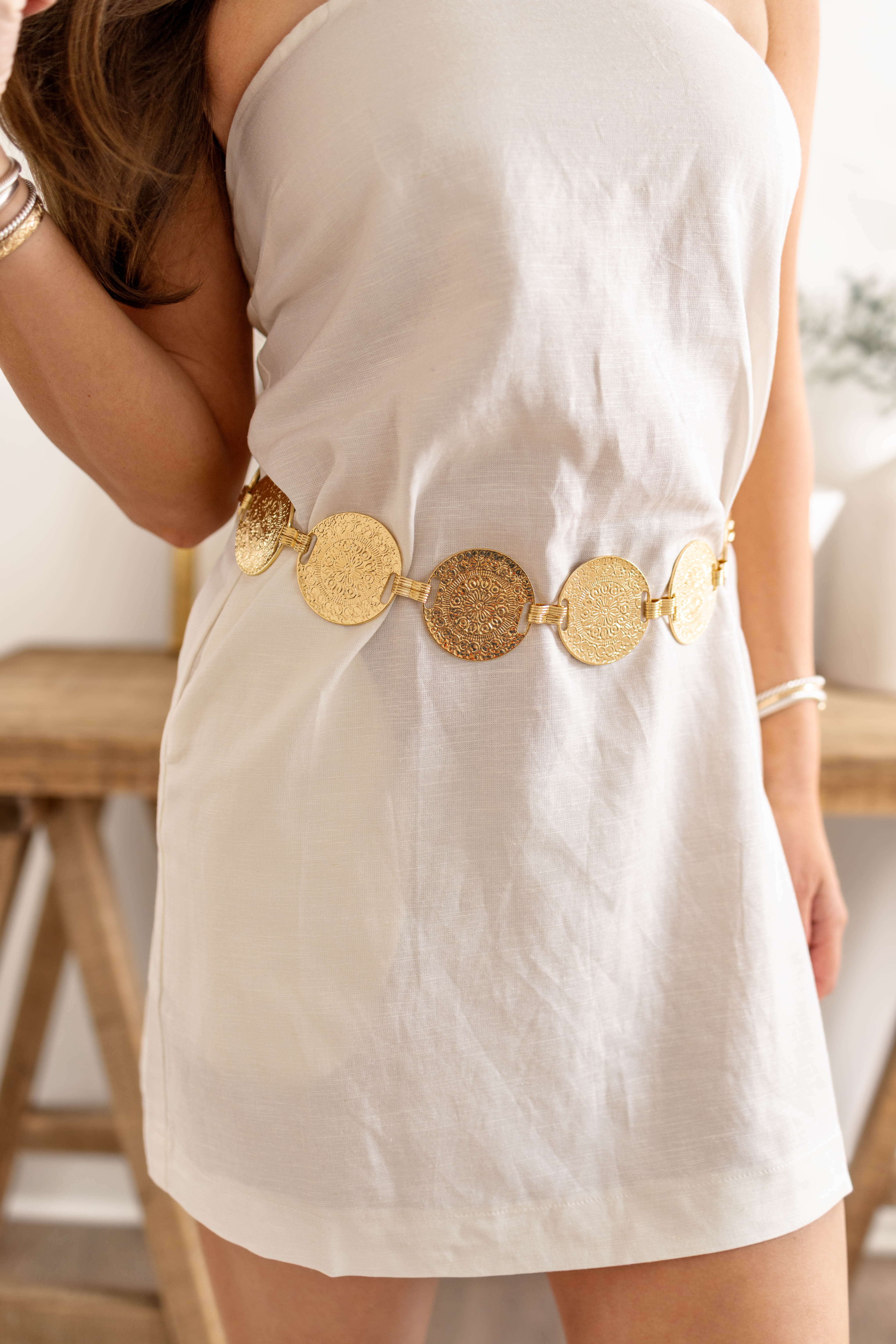 Coin Disc Chain Belt | Gold