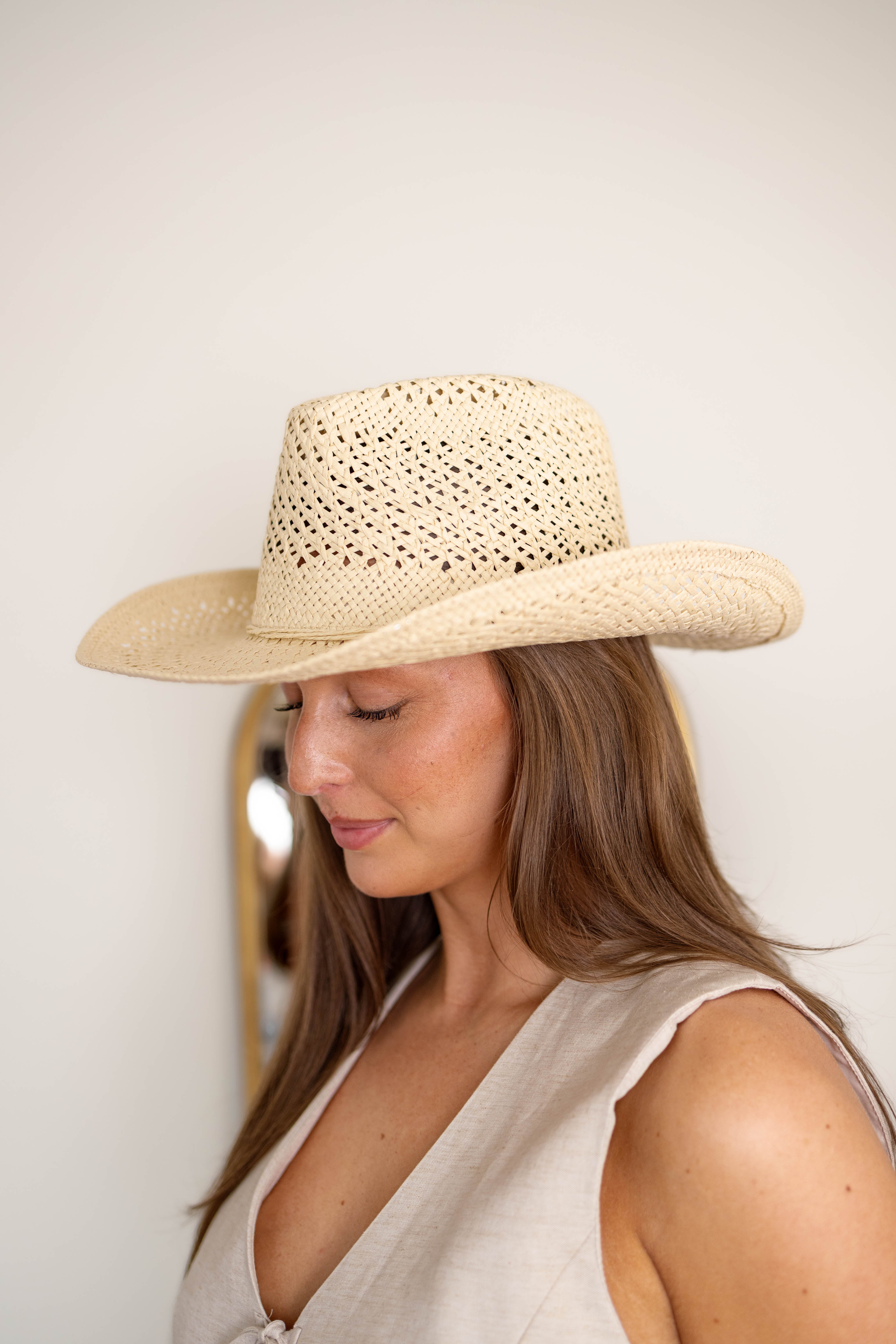 Straw Braid Western Hat