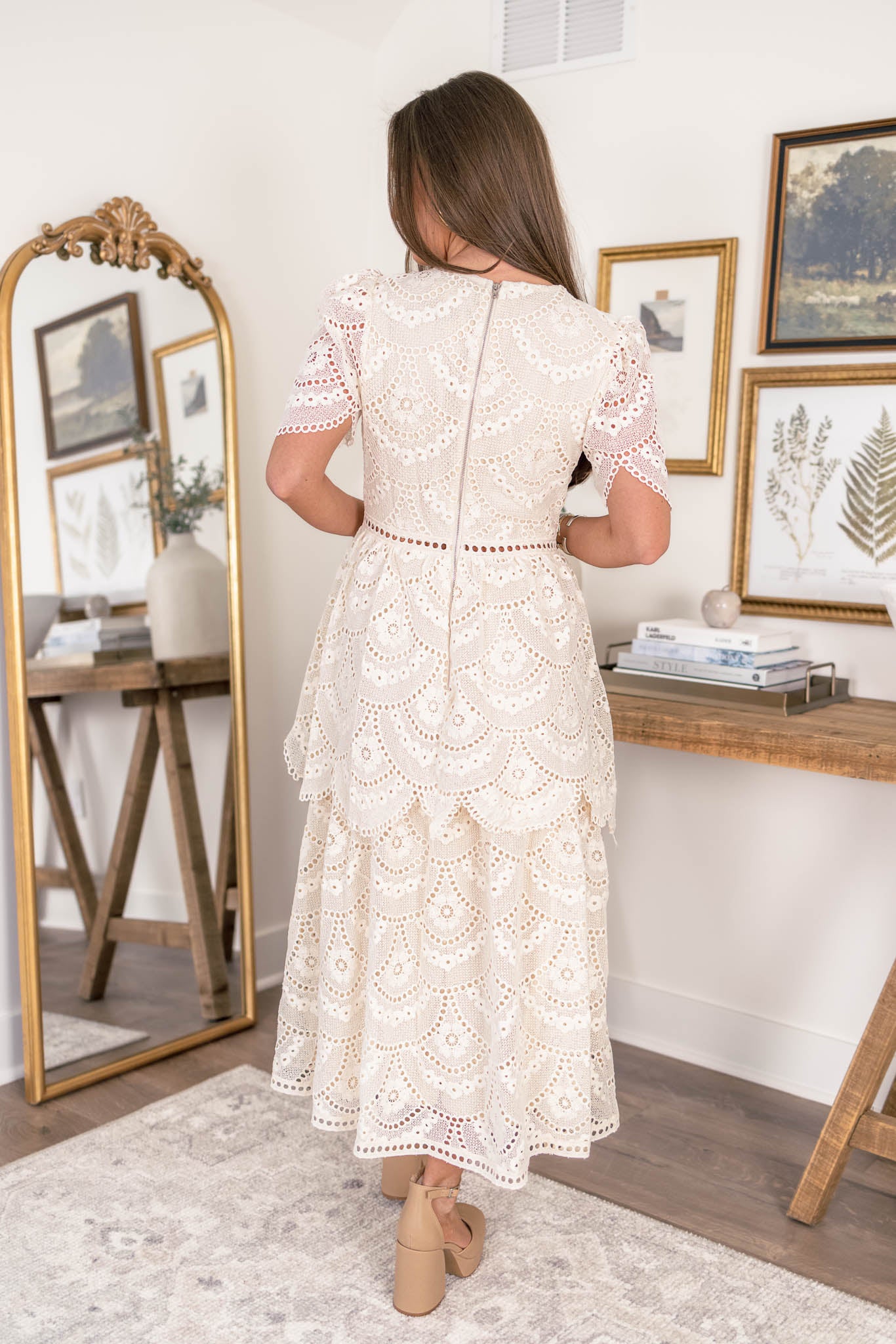 Bri Eyelet Midi Dress