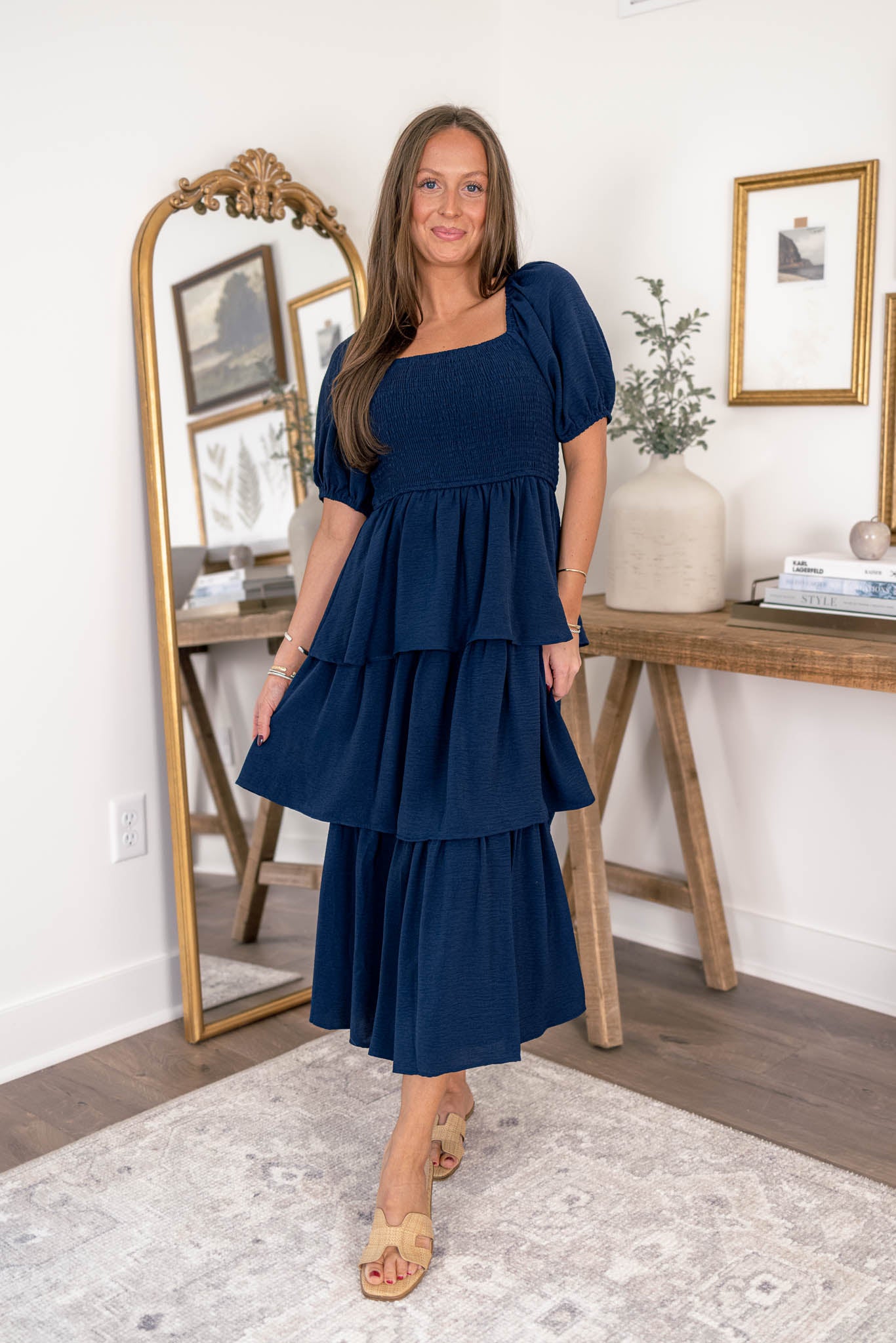 Laken Smocked Midi Dress