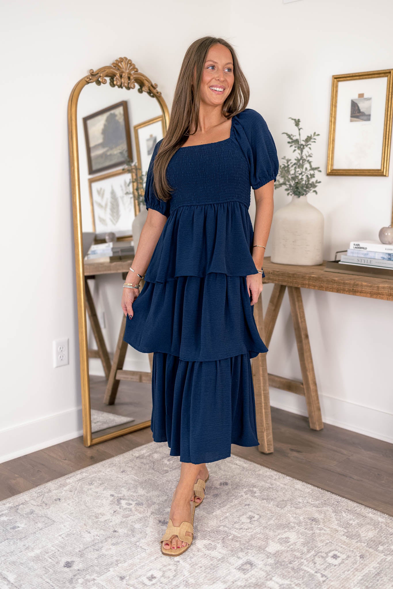 Laken Smocked Midi Dress