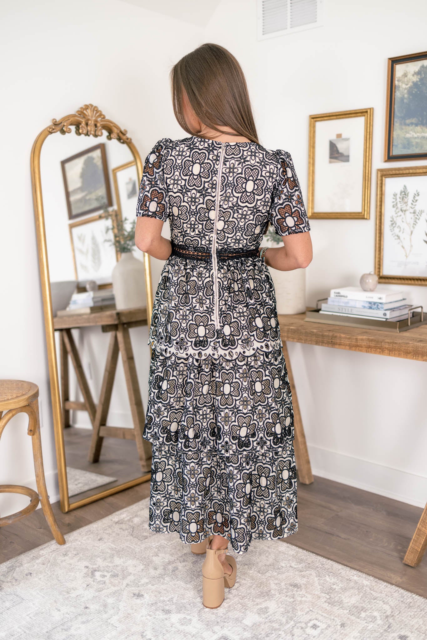 Elsa Embroidered Midi Dress