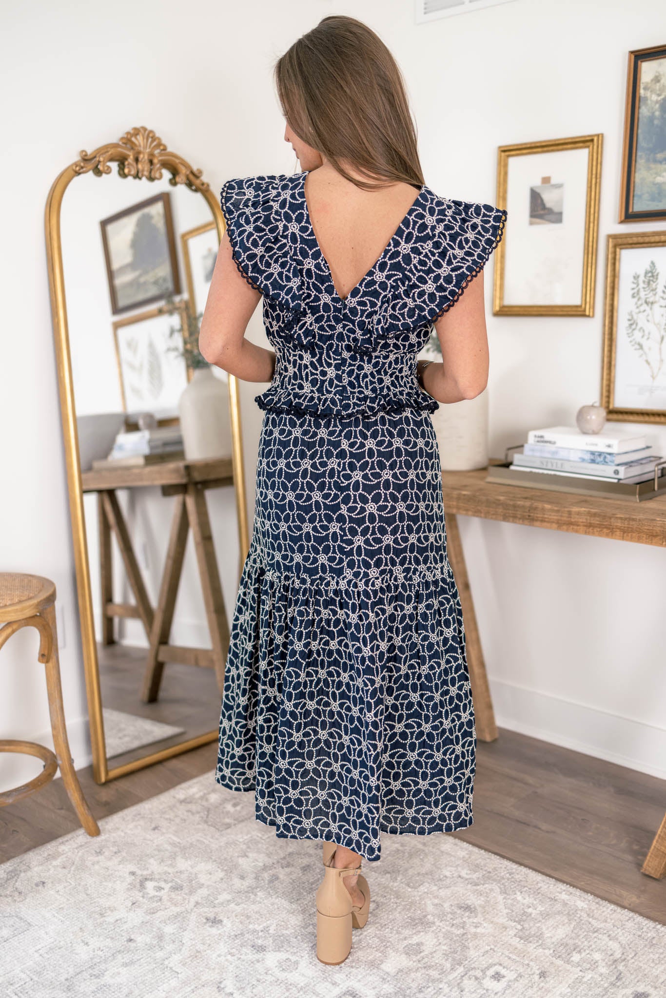 Mia Eyelet Midi Dress