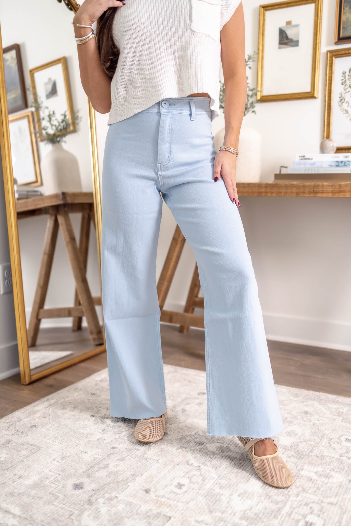 Frankie Wide Leg Pants | Light Denim