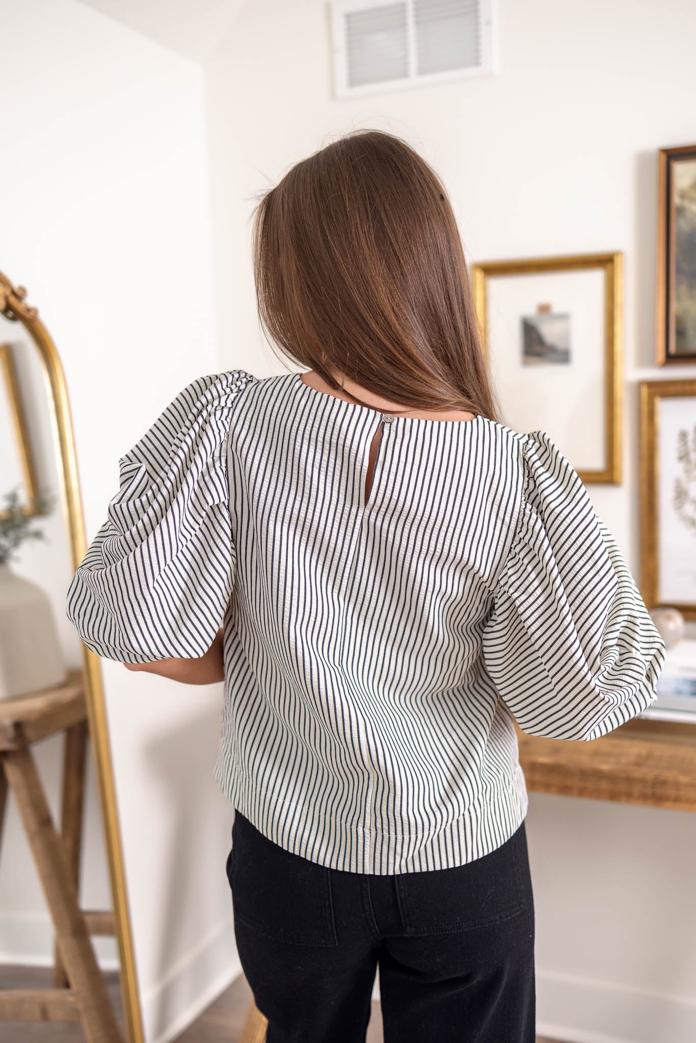 Alexa Pinstripe Top