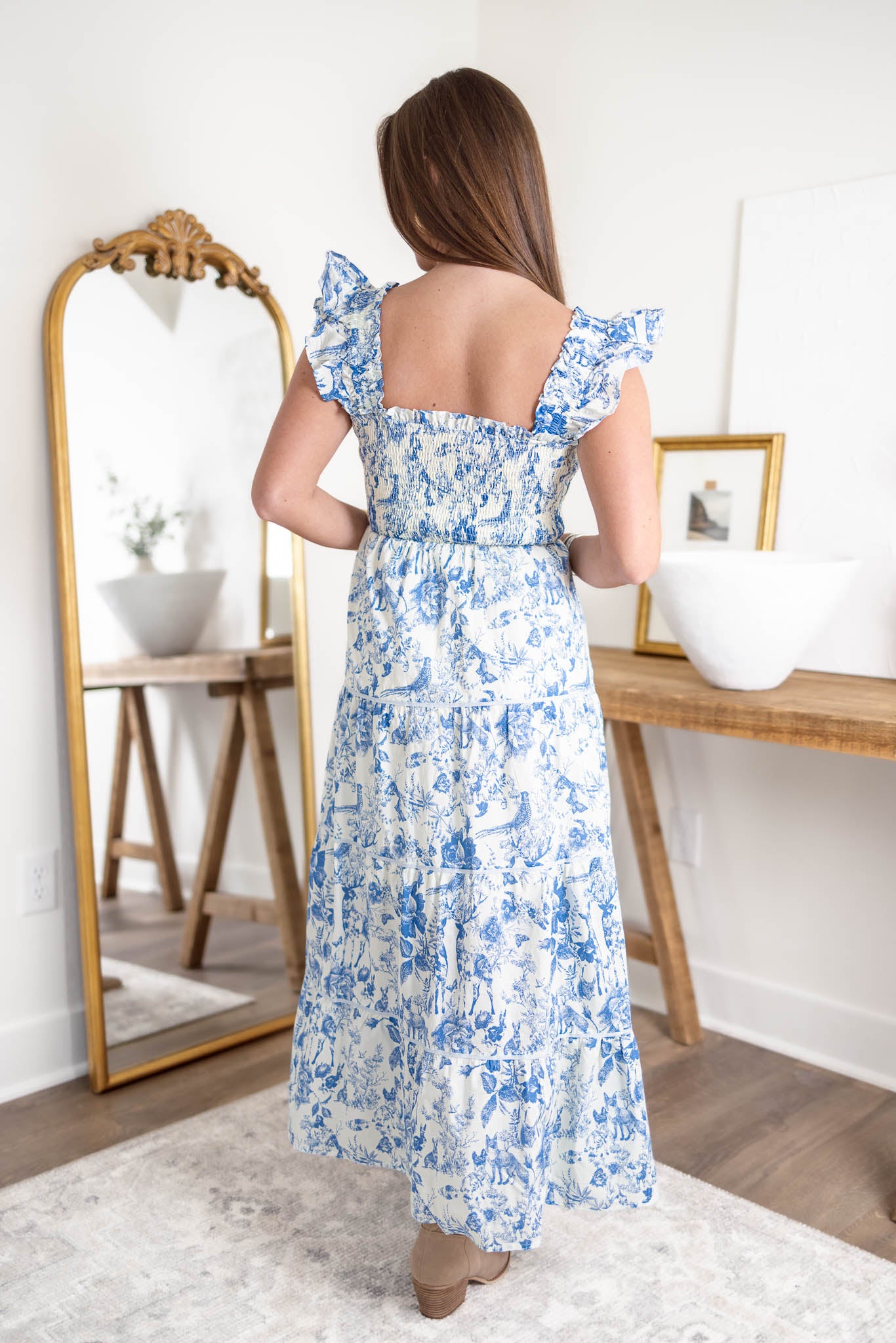 Amora Smocked Midi Dress