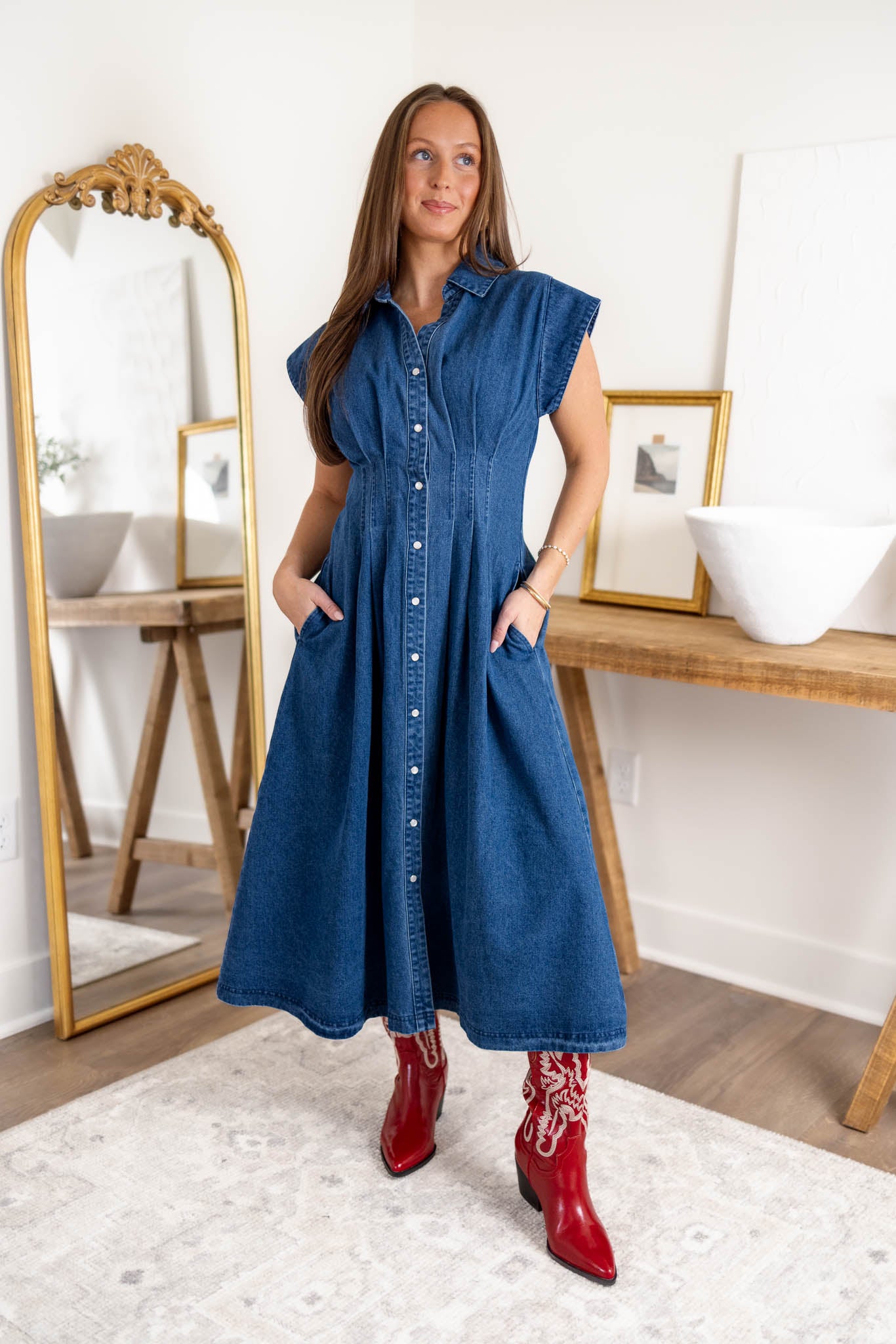 Gabbi Denim Midi Dress