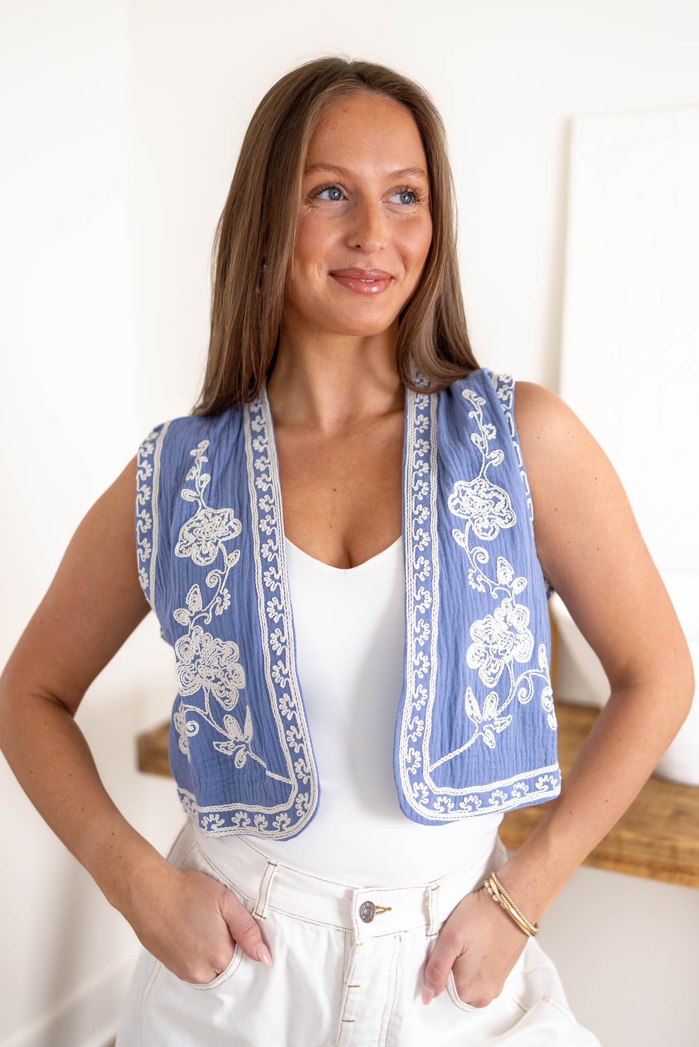 Margot Embroidered Vest
