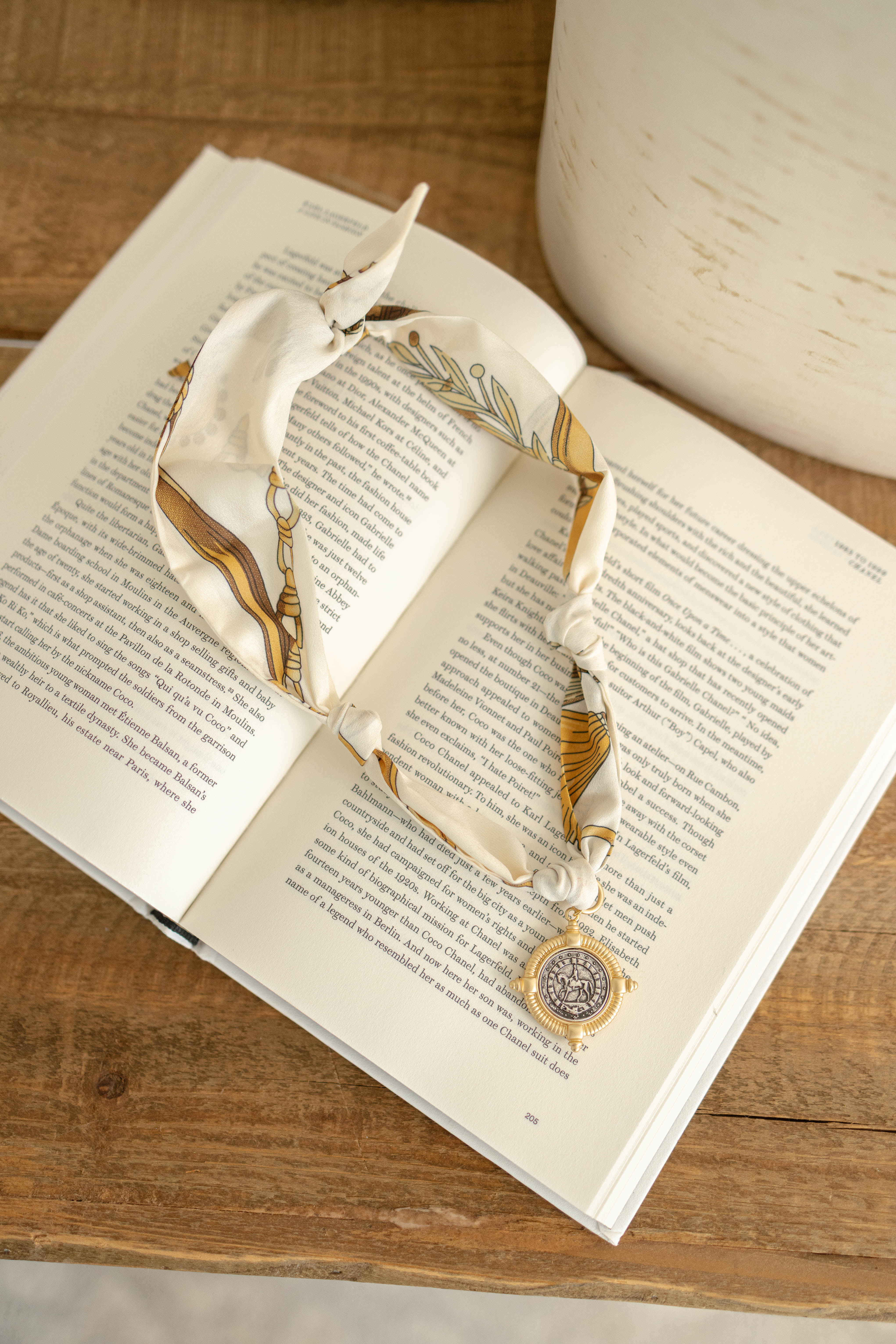 Cream Horse Scarf Necklace