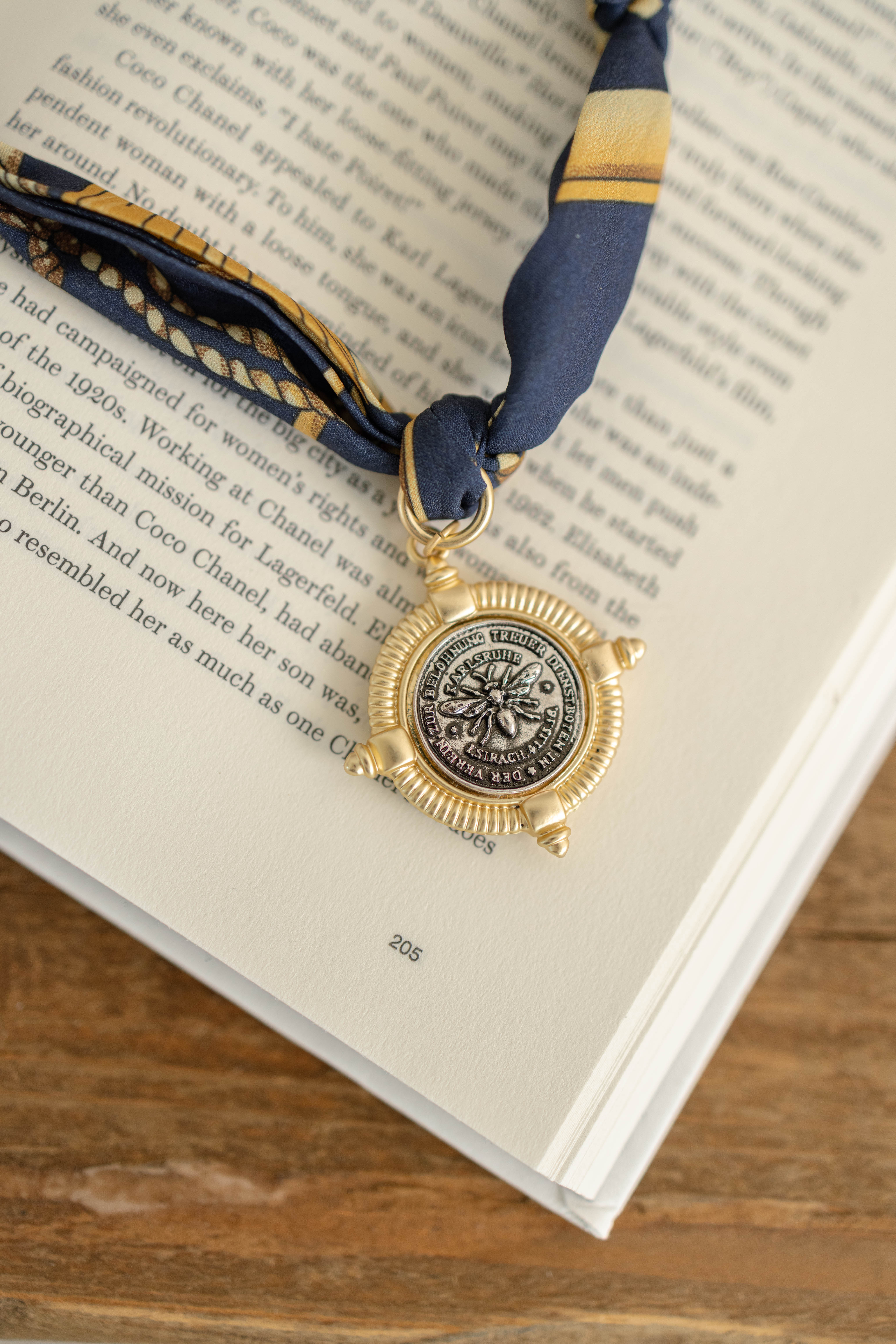 Bee Coin Scarf Necklace