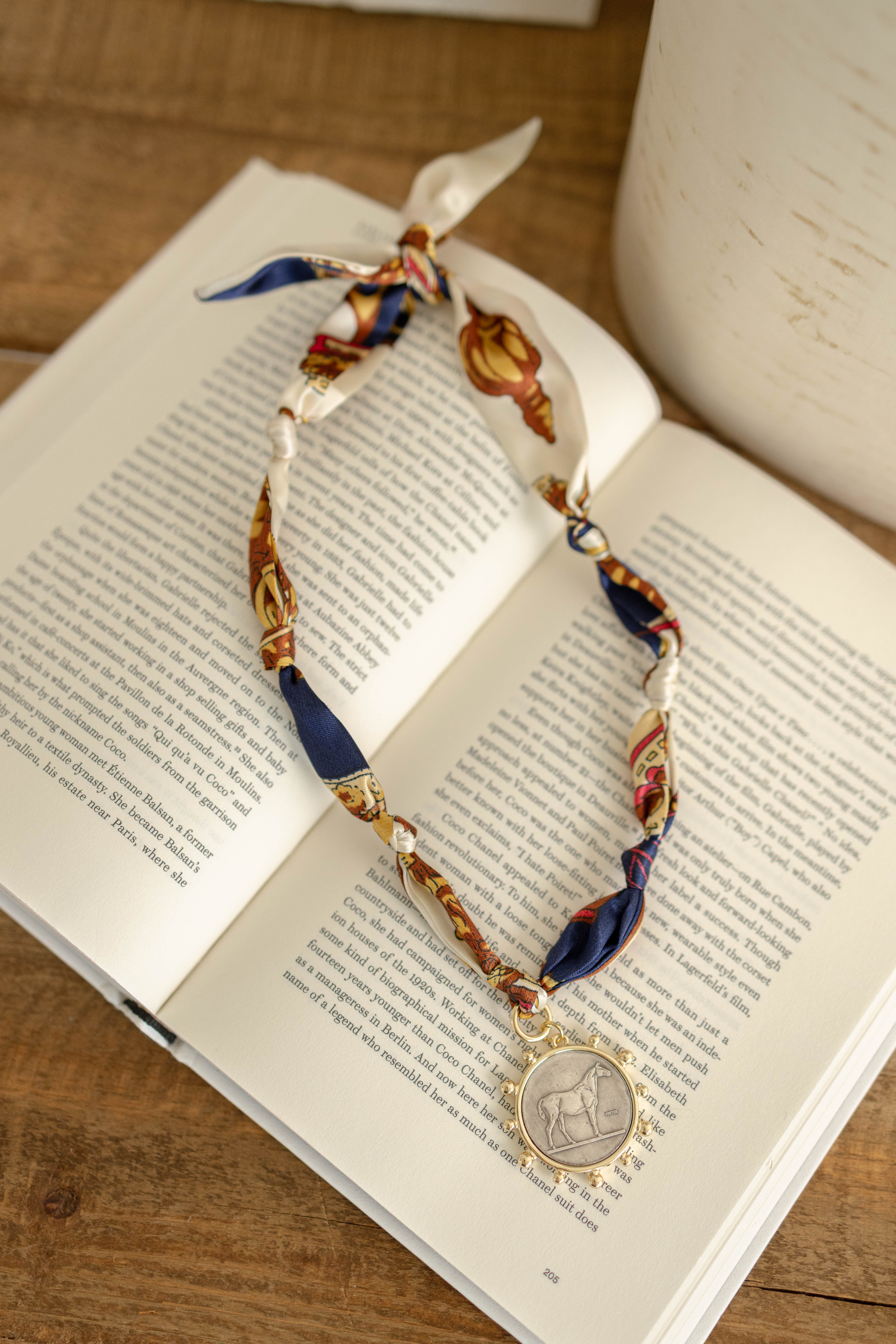 Gold Horse Scarf Necklace