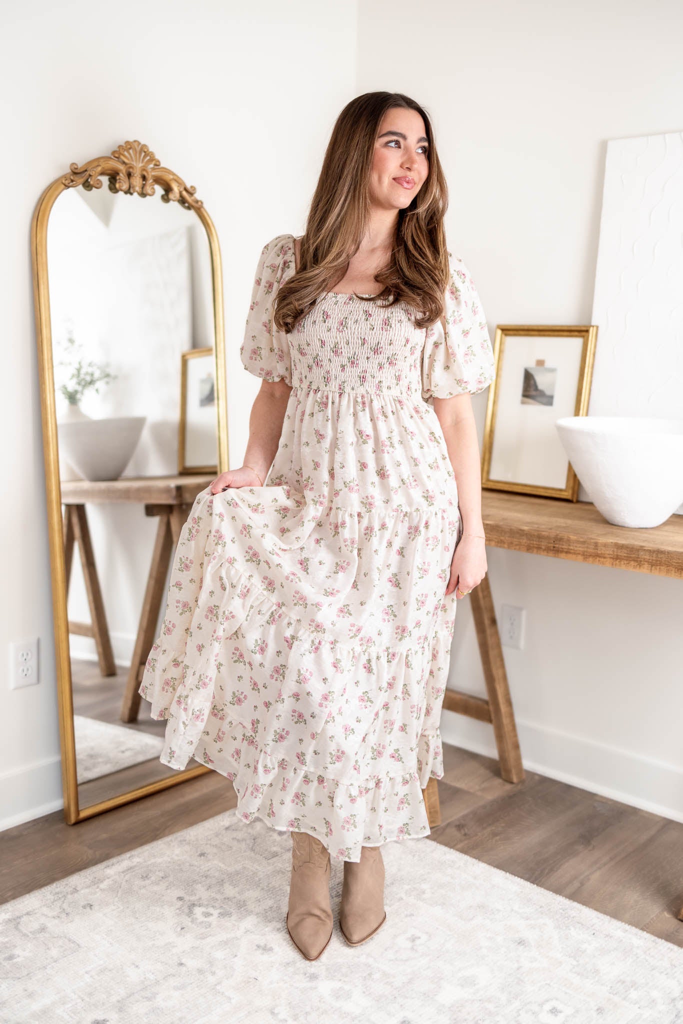 Elowyn Floral Midi Dress
