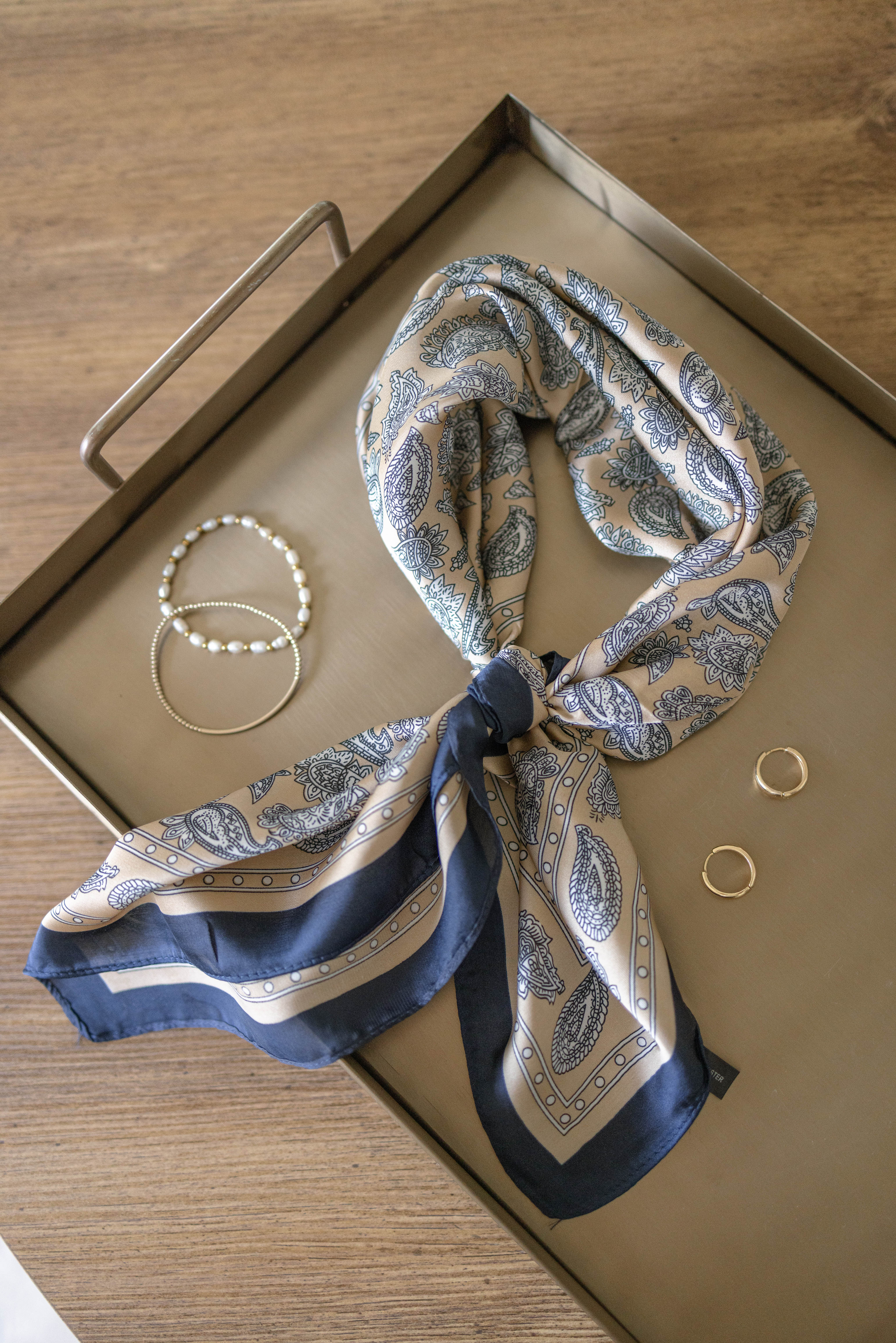 Taupe Paisley Scarf