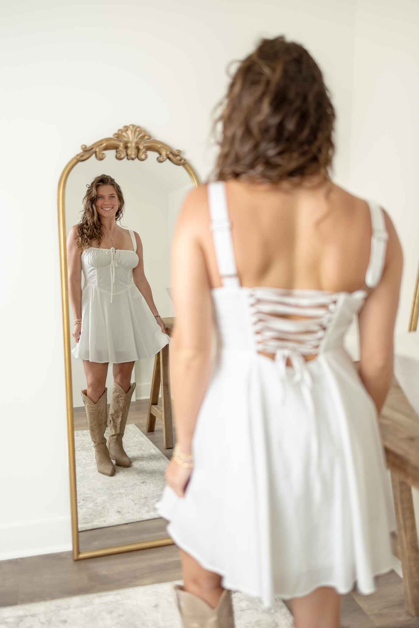 Olivia Bustier Dress | White