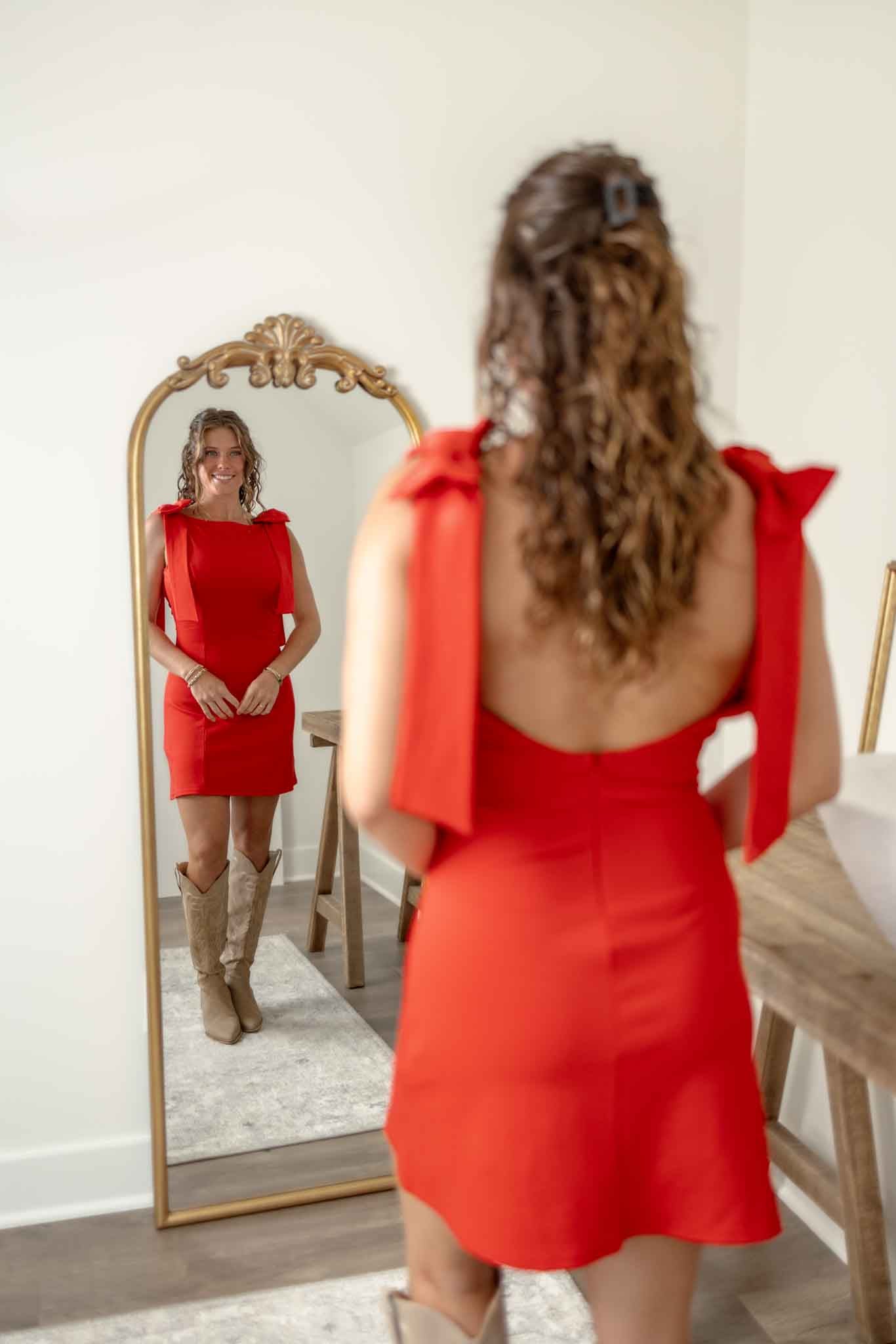 Martina Bow Dress | Red