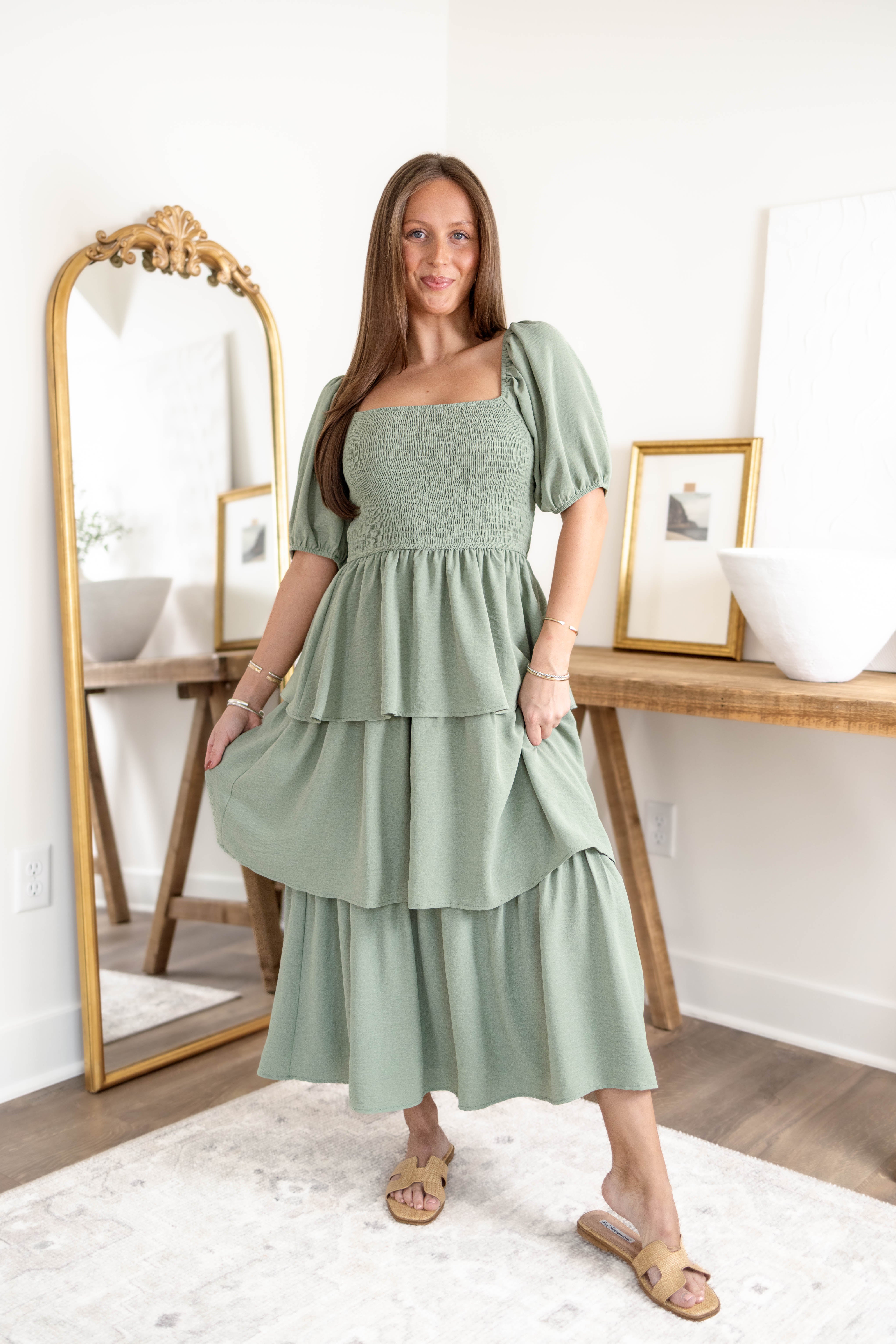 Laken Smocked Midi Dress