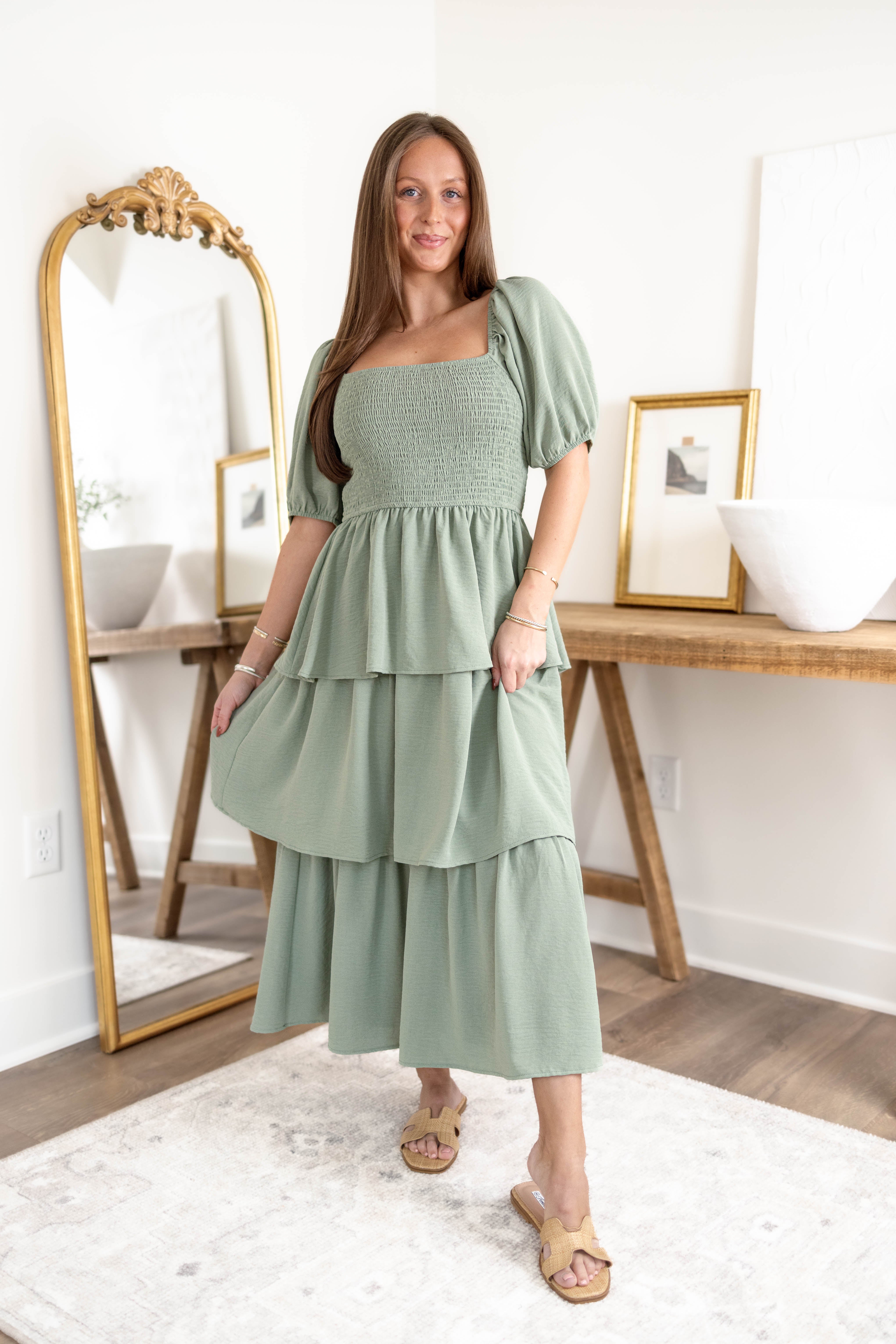 Laken Smocked Midi Dress