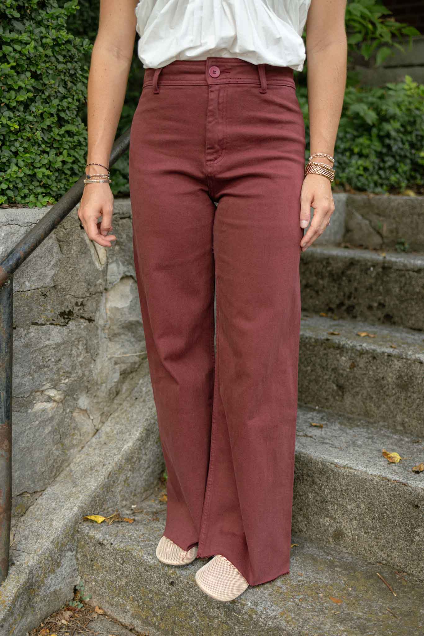 Frankie Wide Leg Pants | Maroon