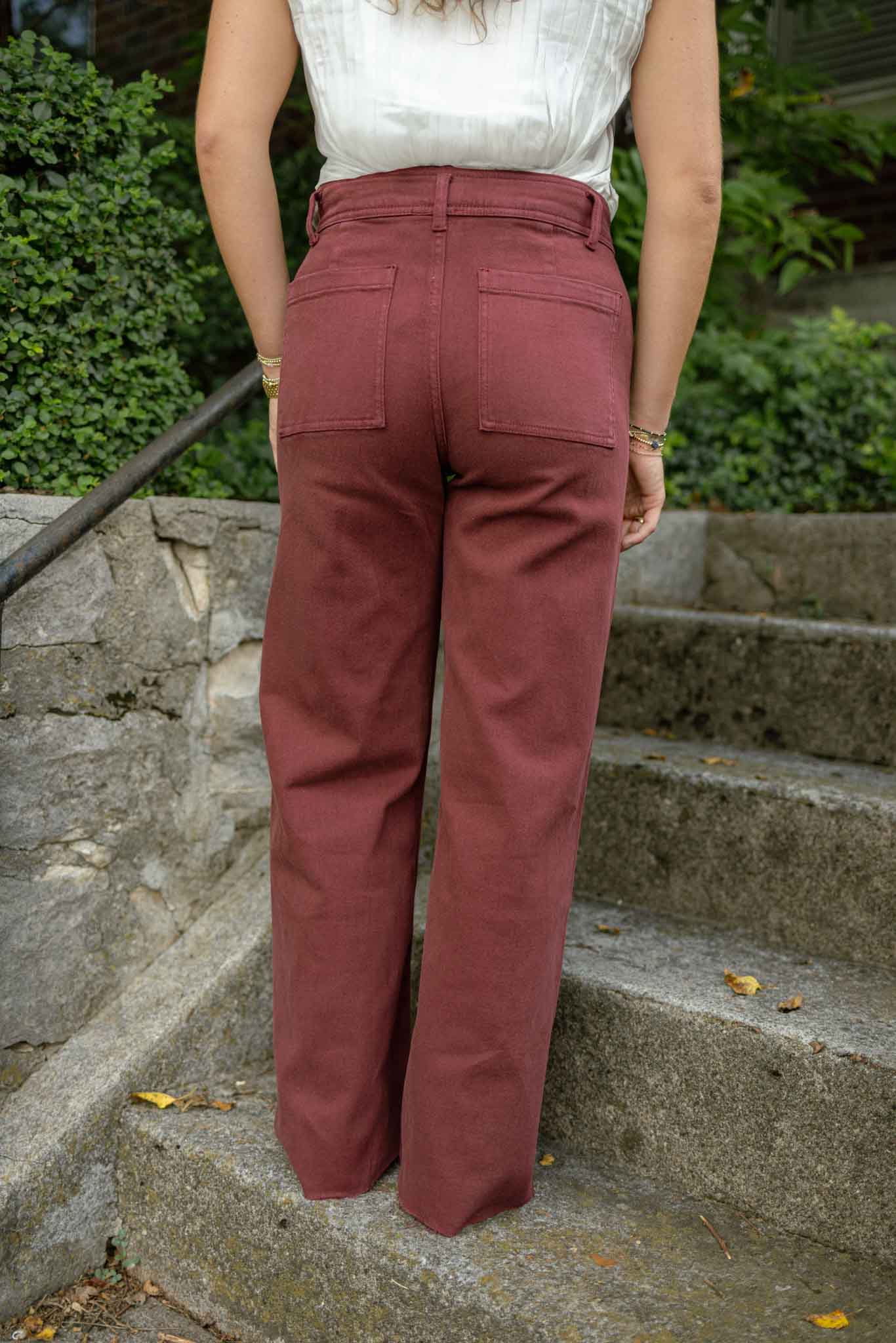 Frankie Wide Leg Pants | Maroon