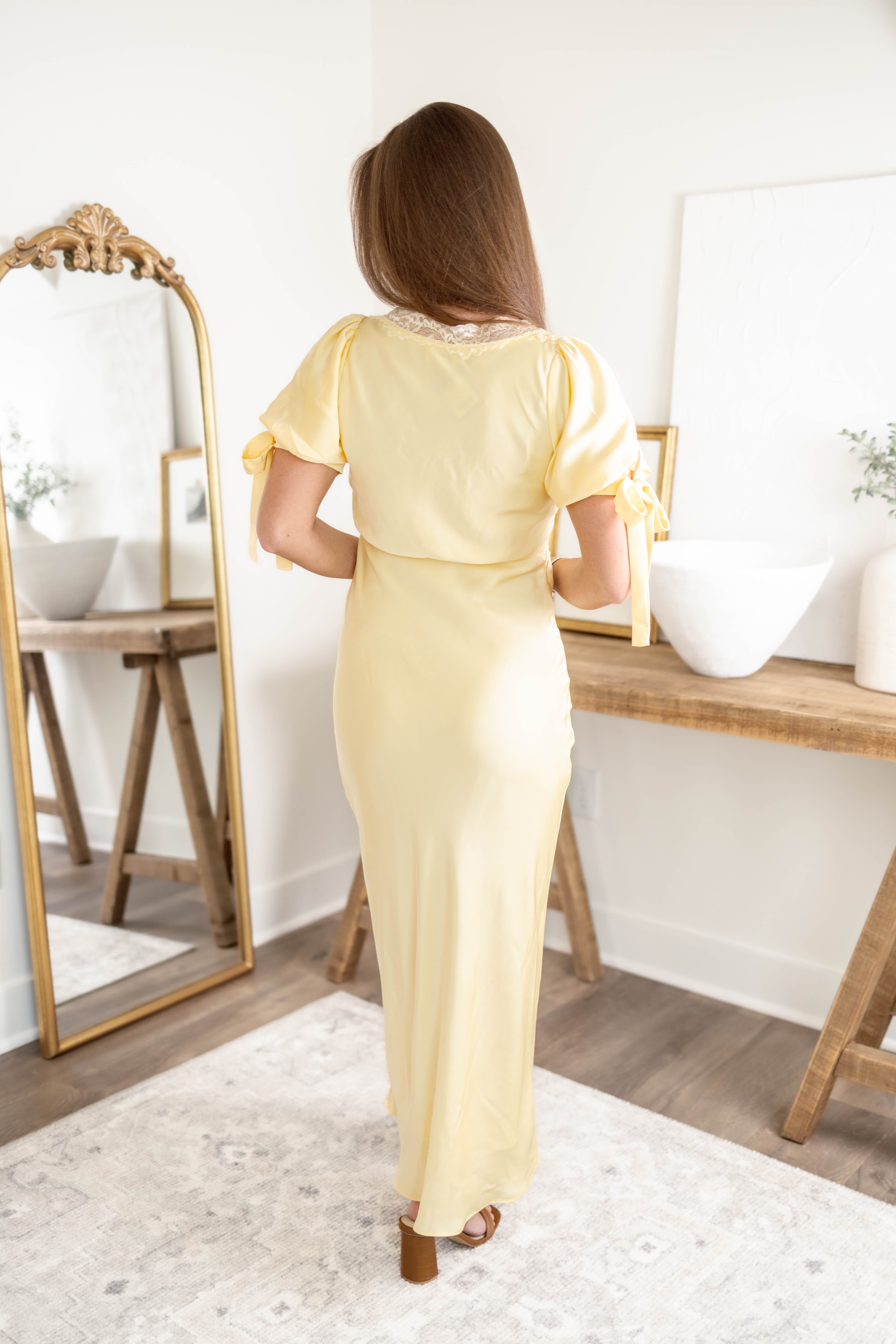 Anna Satin Midi Dress