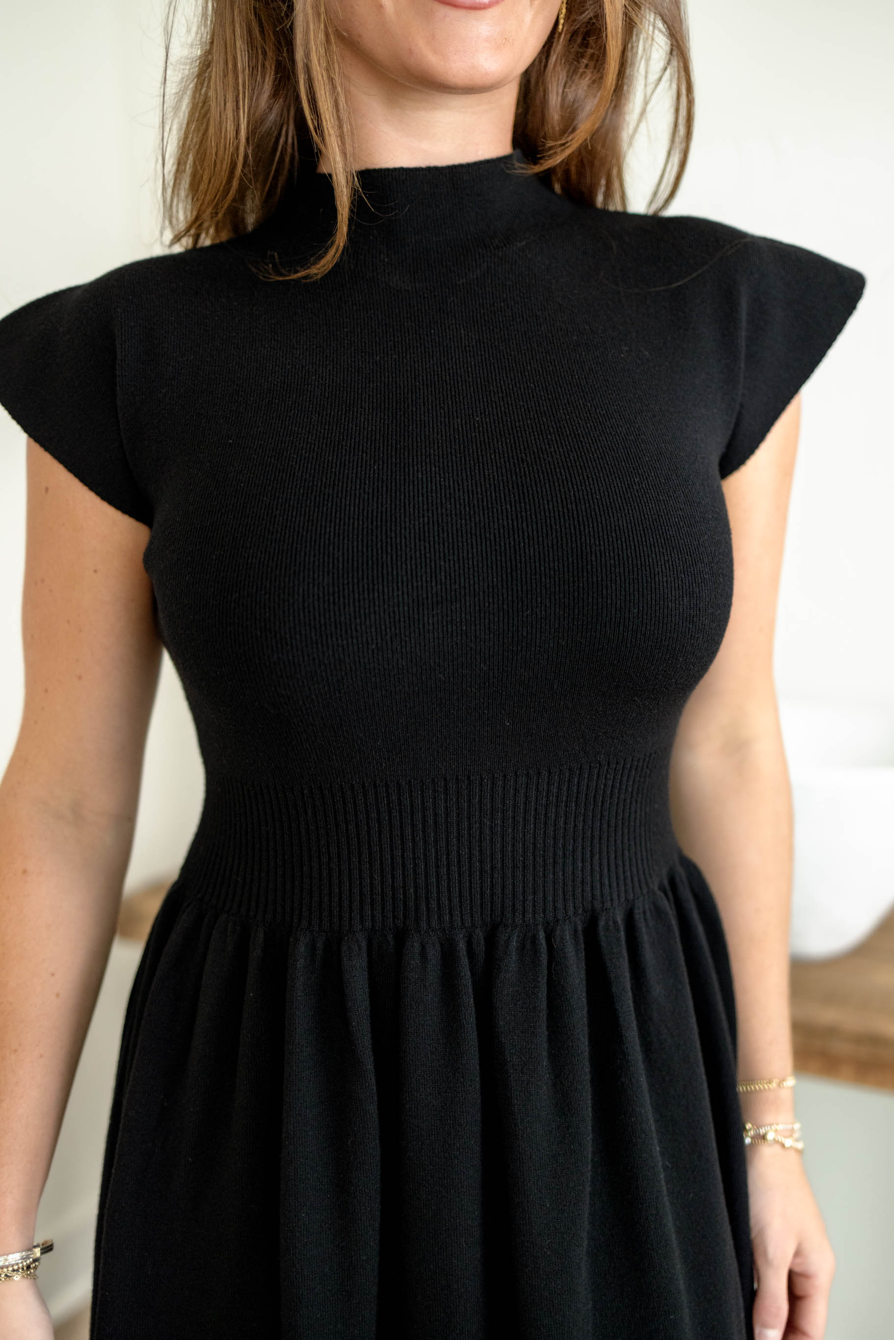 Dawn Mock Neck Dress | Black