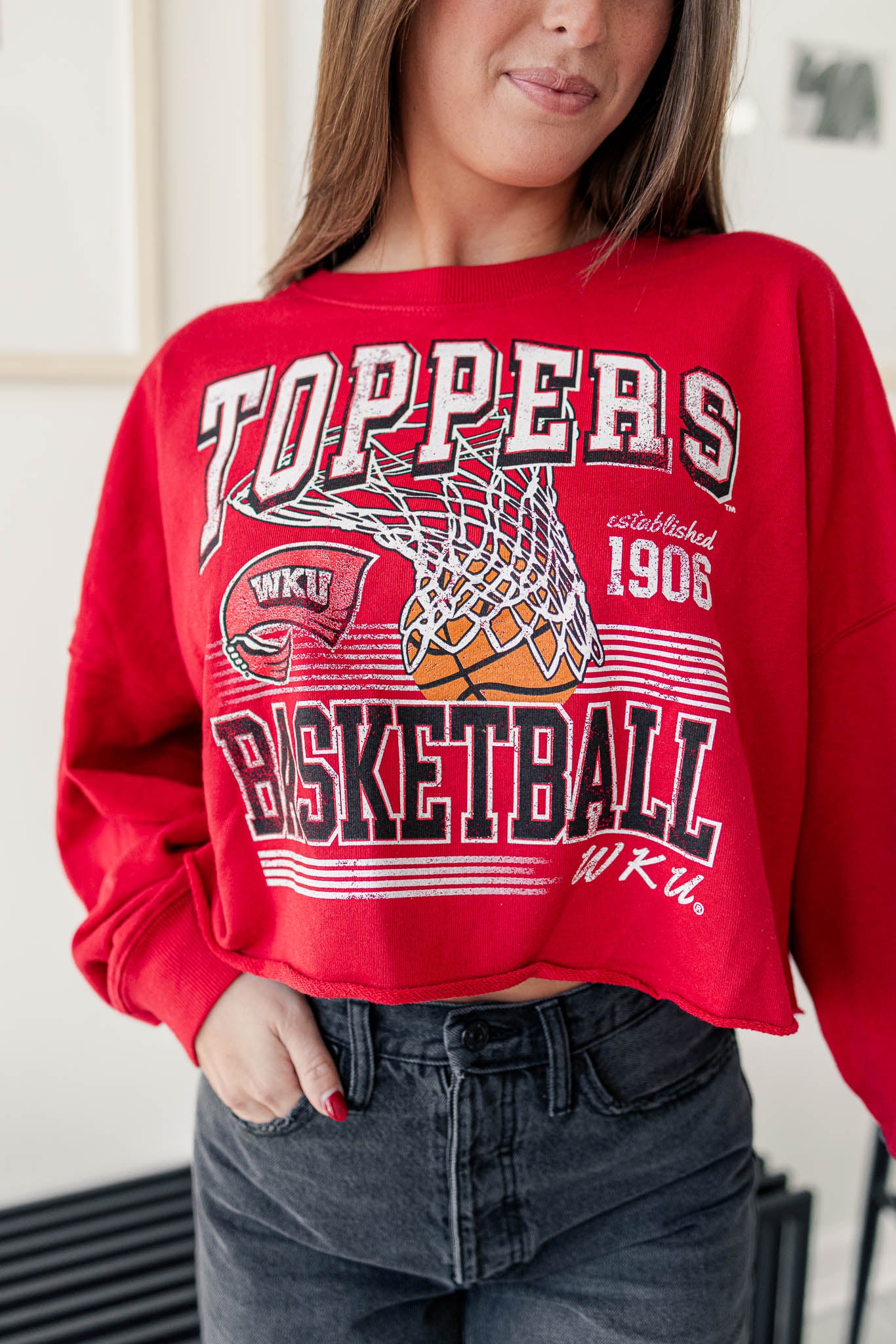 The Free Throw Cropped Long Sleeve Top