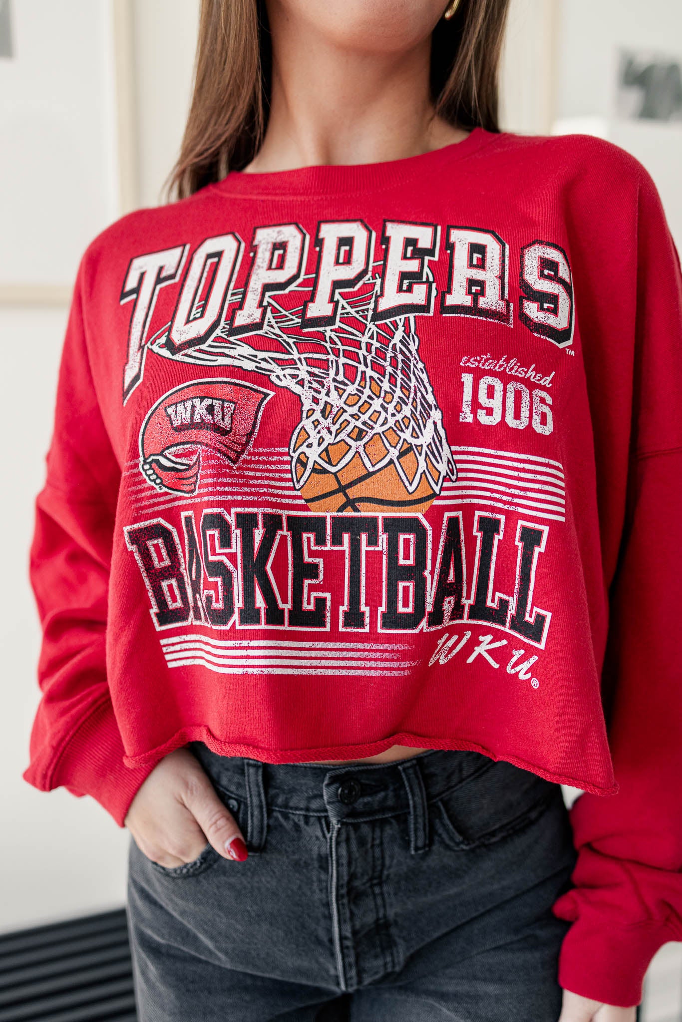 The Free Throw Cropped Long Sleeve Top