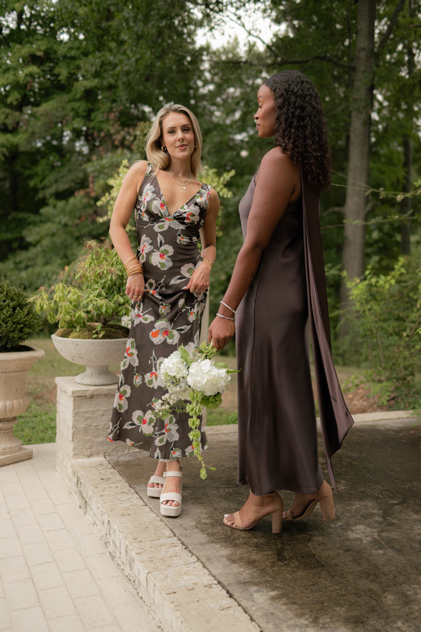 Satin Scarf Dress | Mahogany