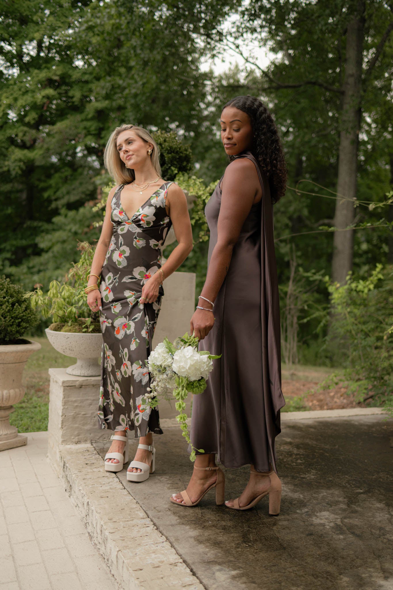 Satin Scarf Dress | Mahogany