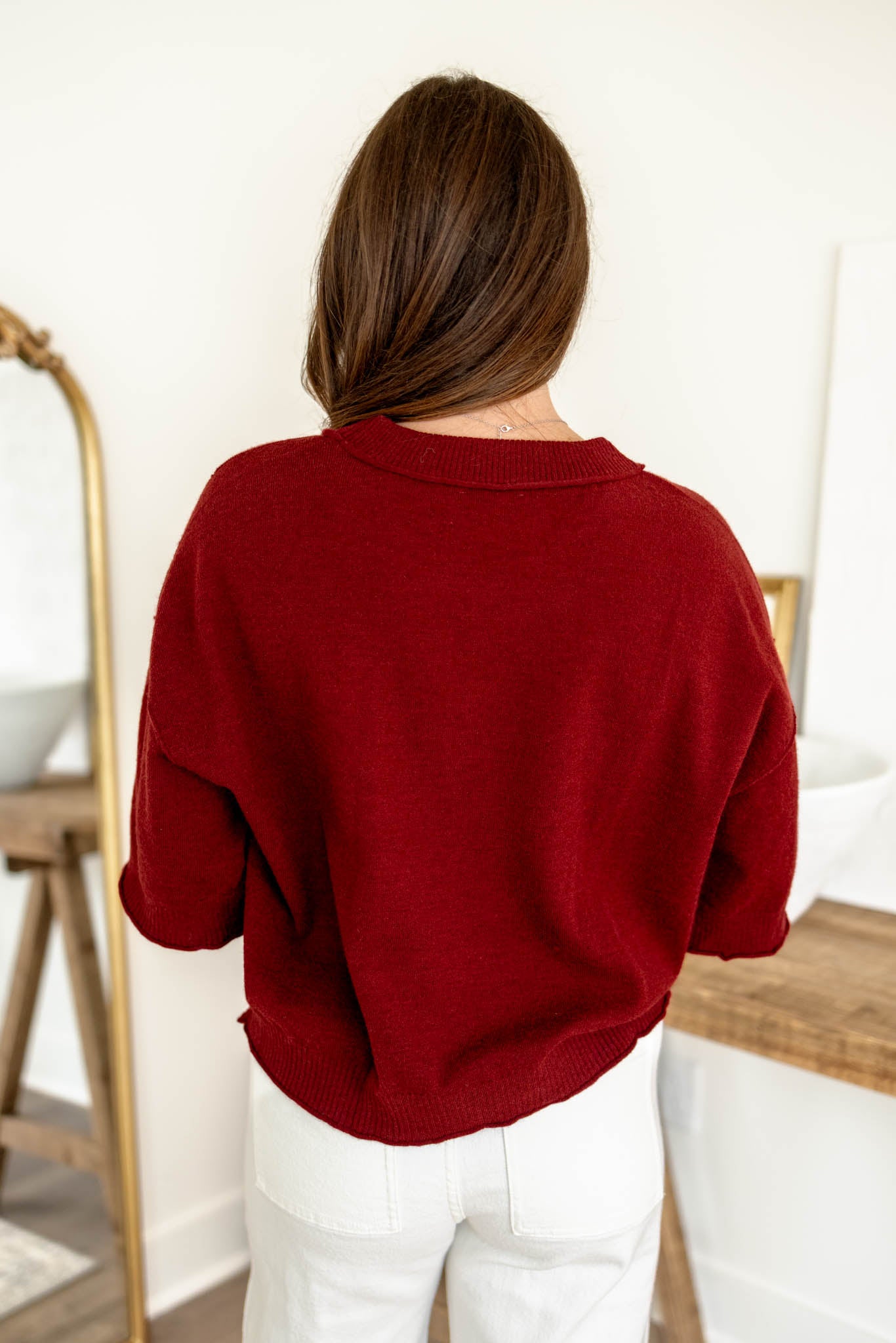 Isabella Knit Top | Garnet