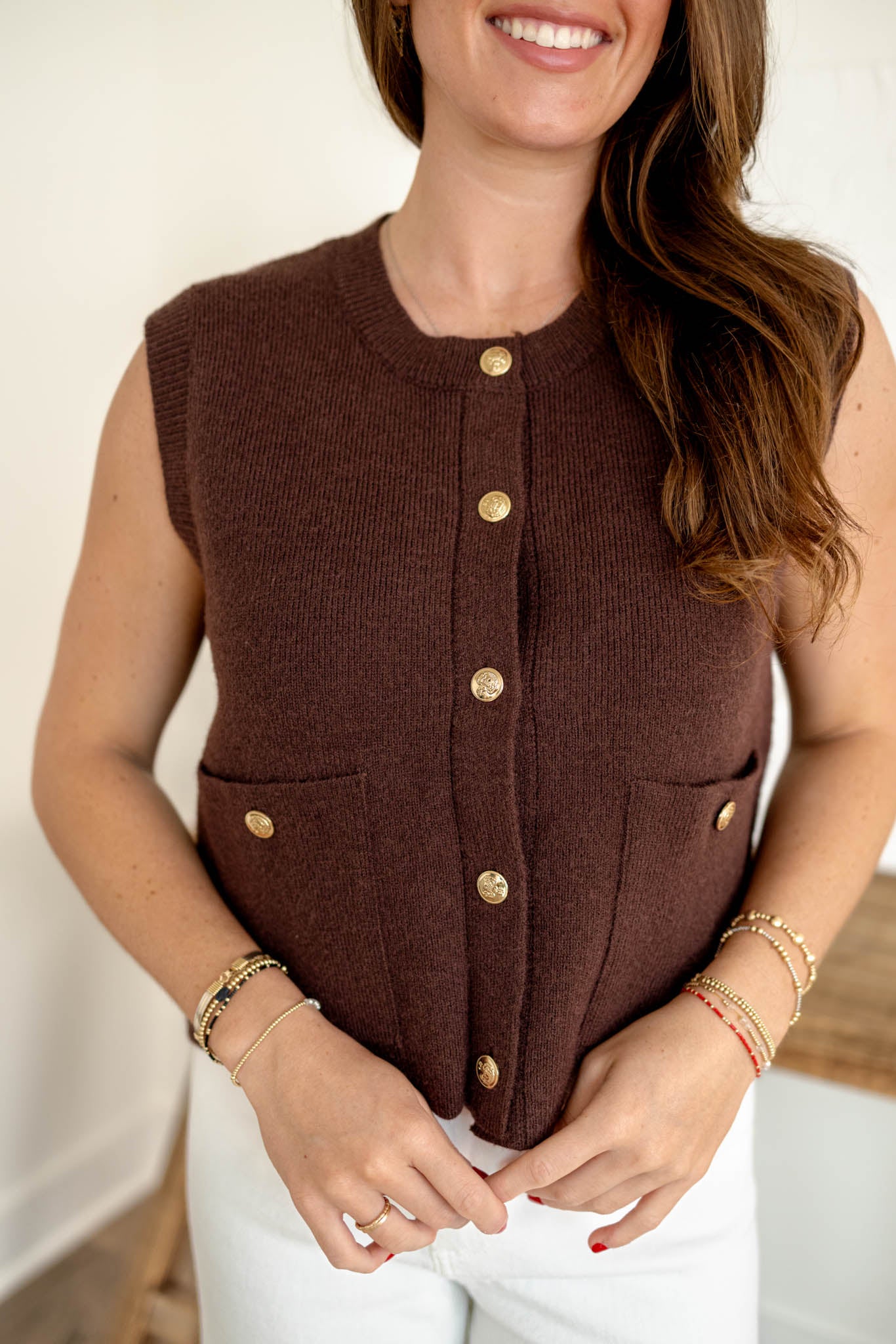 Miley Vest Top | Brown